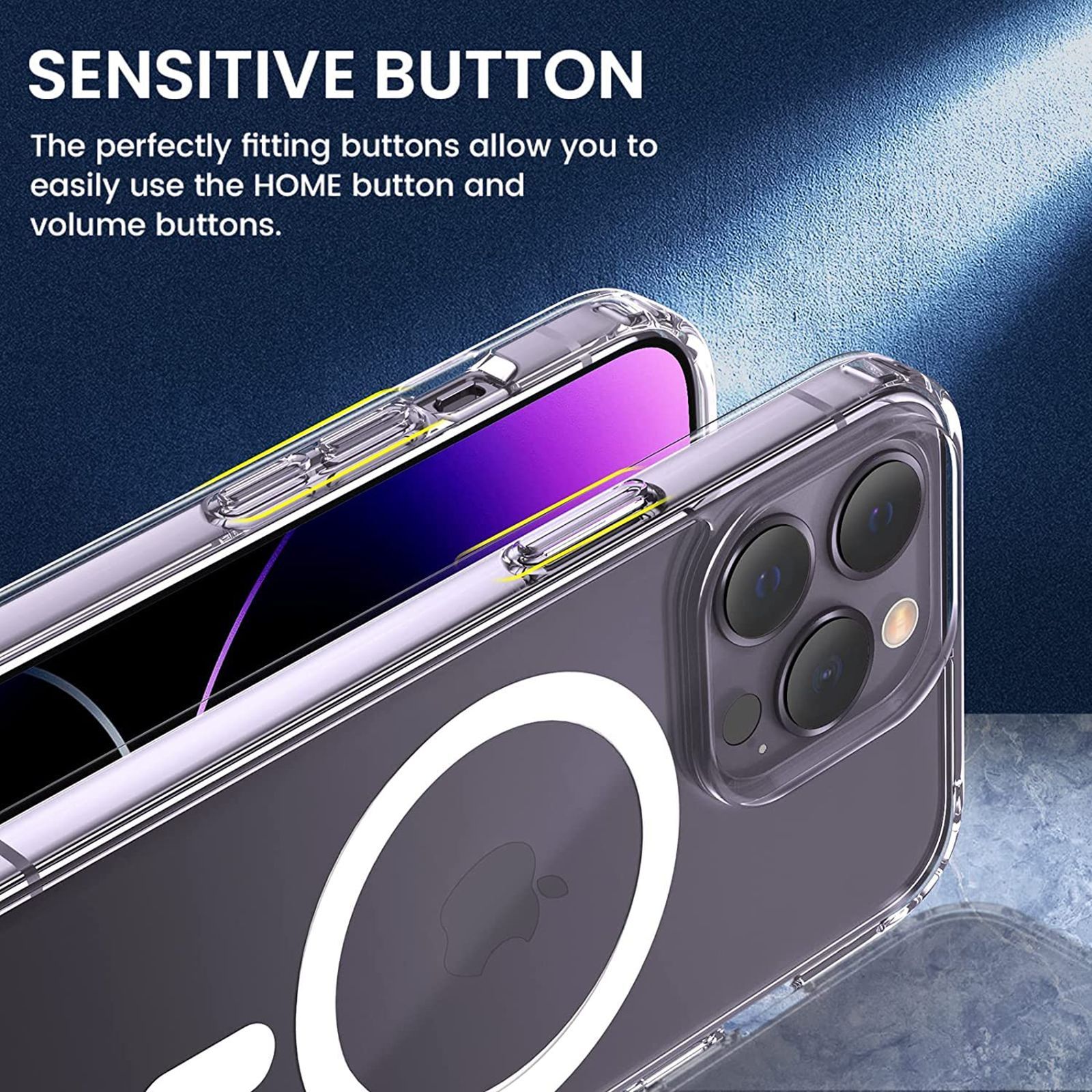 Vaku Glassy Polycarbonate & TPU Back Cover for Apple iPhone 14 Pro (MagSafe Charging Support, Clear)_6