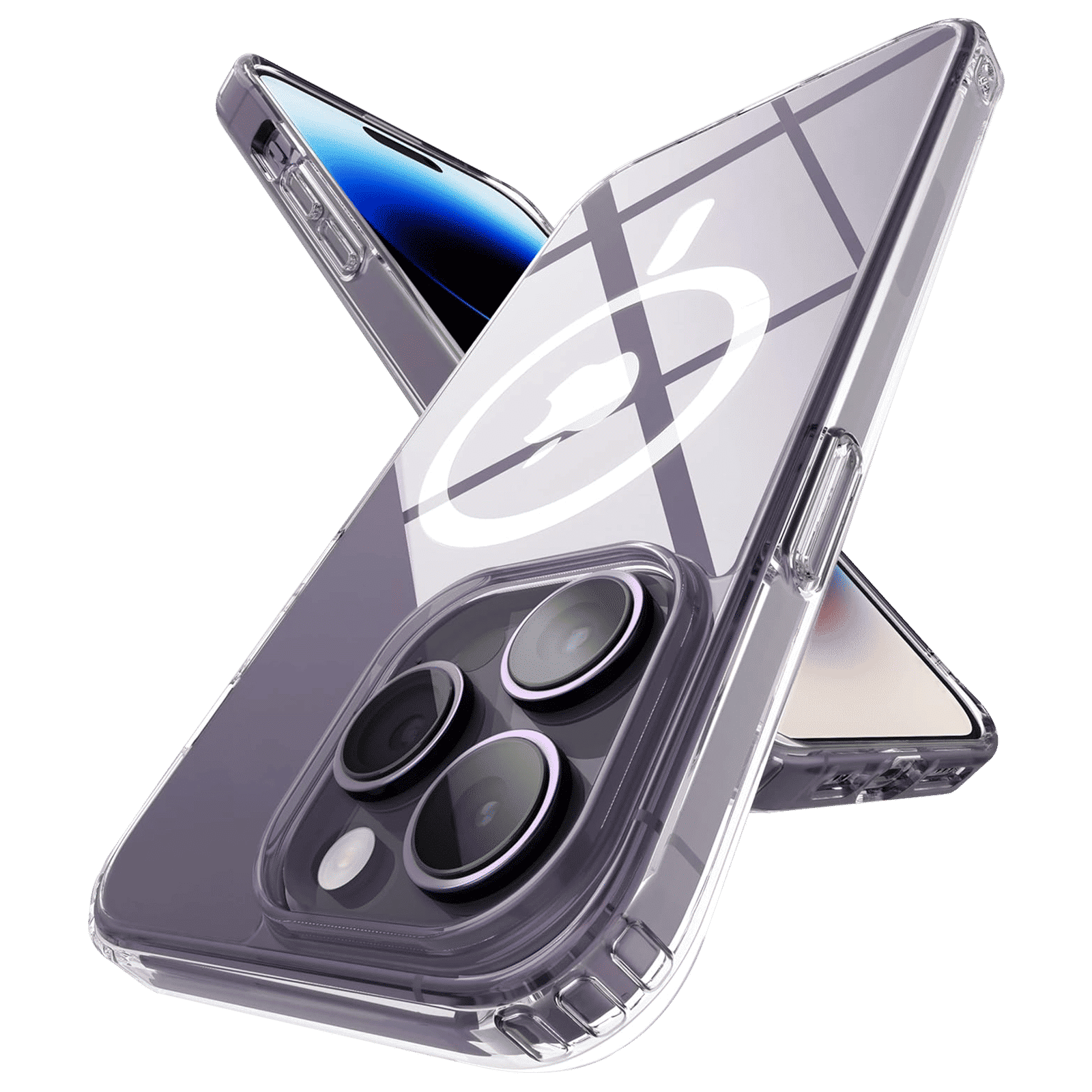 Vaku Glassy Polycarbonate & TPU Back Cover for Apple iPhone 14 Pro (MagSafe Charging Support, Clear)_3