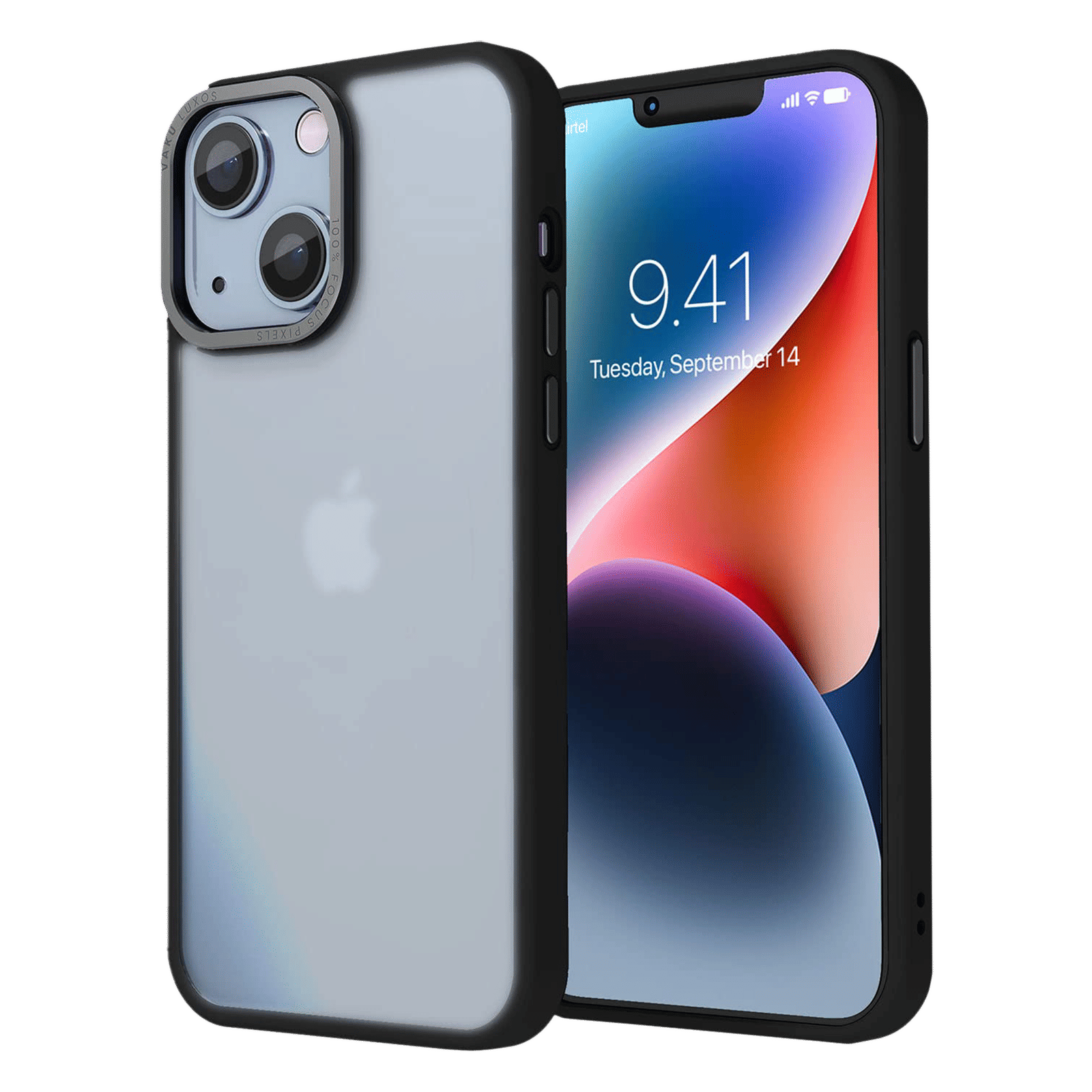 Vaku Trans Armor TPU Back Cover for Apple iPhone 14 (Supports Wireless Charging, Black)_3