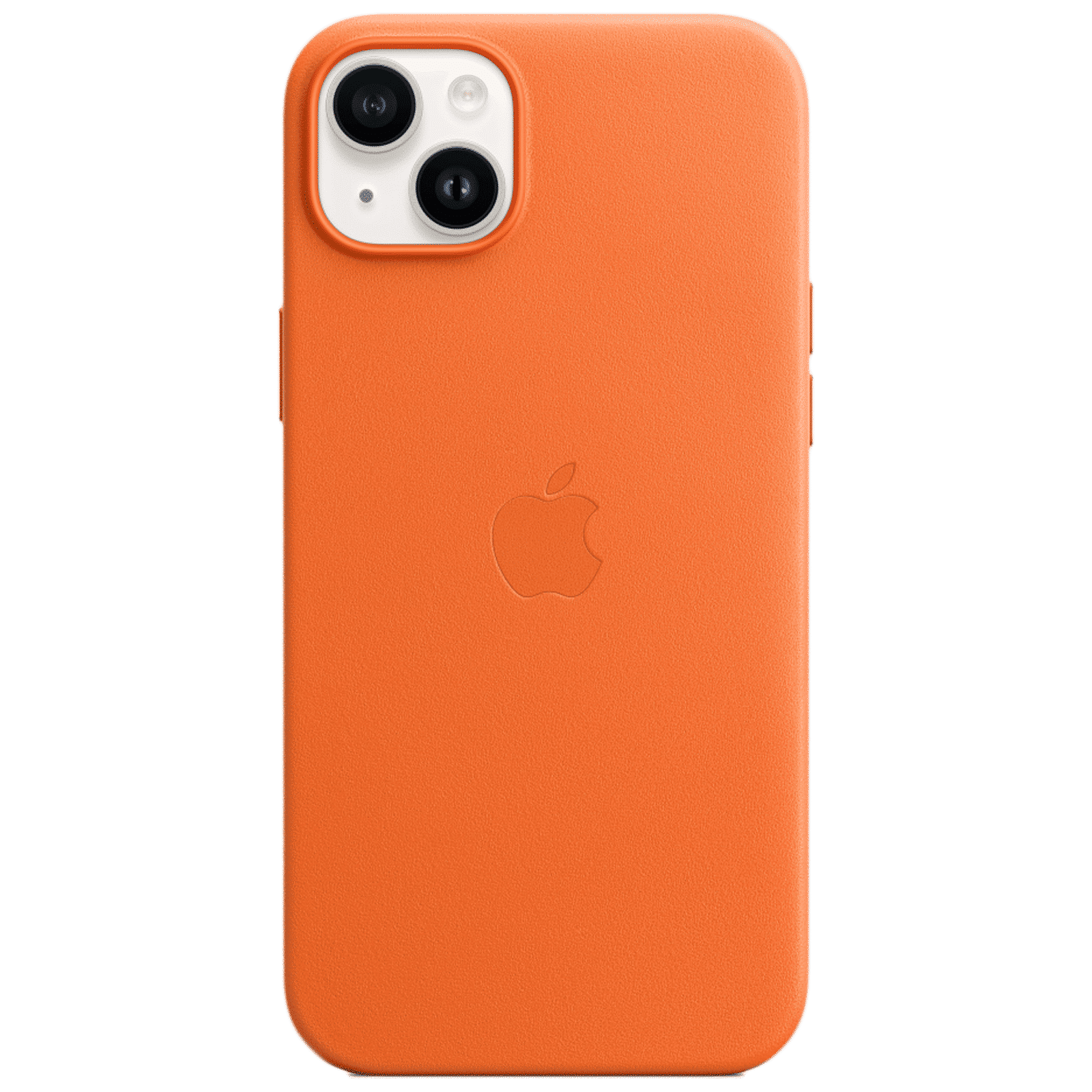 Apple Soft Leather Back Cover for Apple iPhone 14 Plus (MagSafe Charging Support, Orange)_1