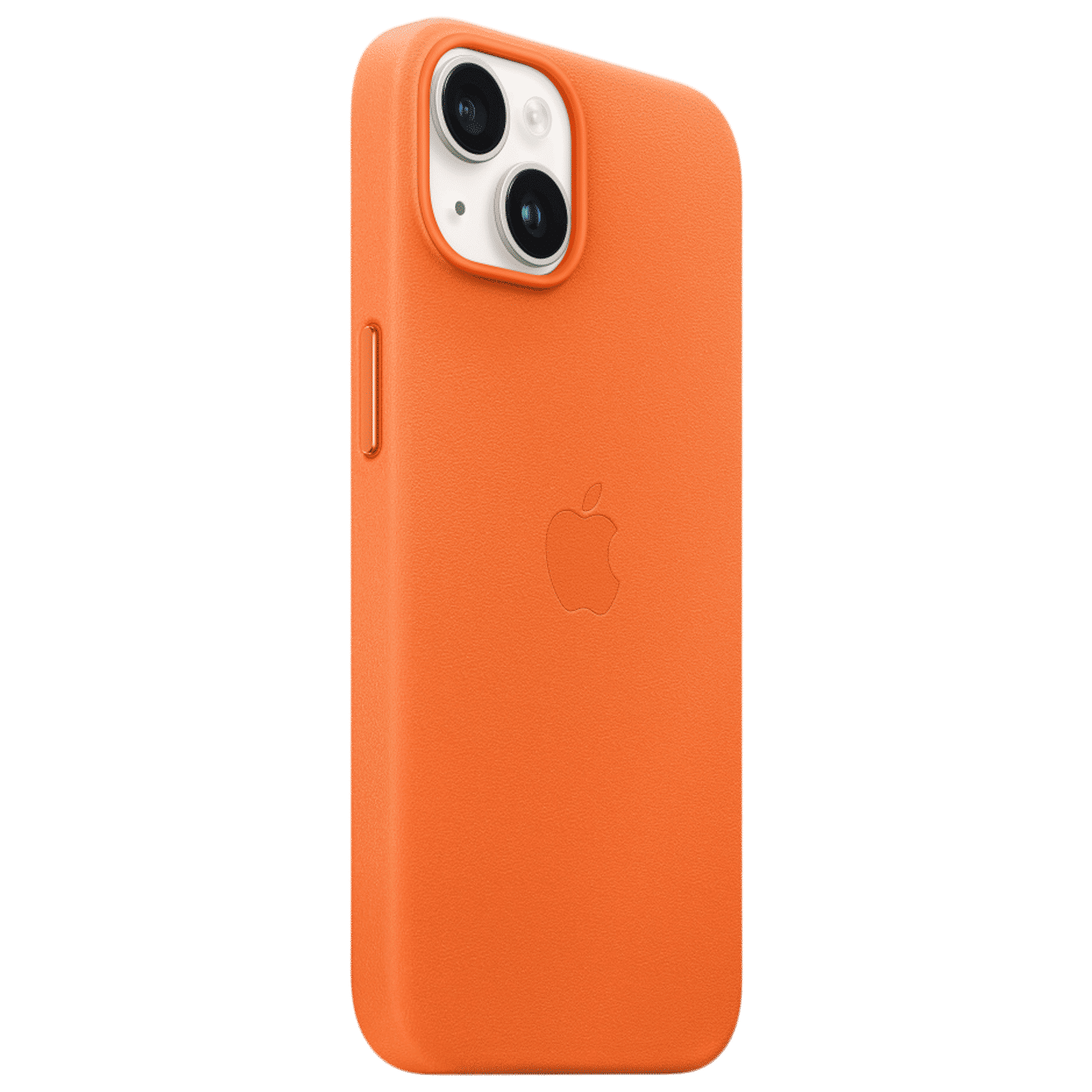 Apple Soft Leather Back Cover for Apple iPhone 14 Plus (MagSafe Charging Support, Orange)_2
