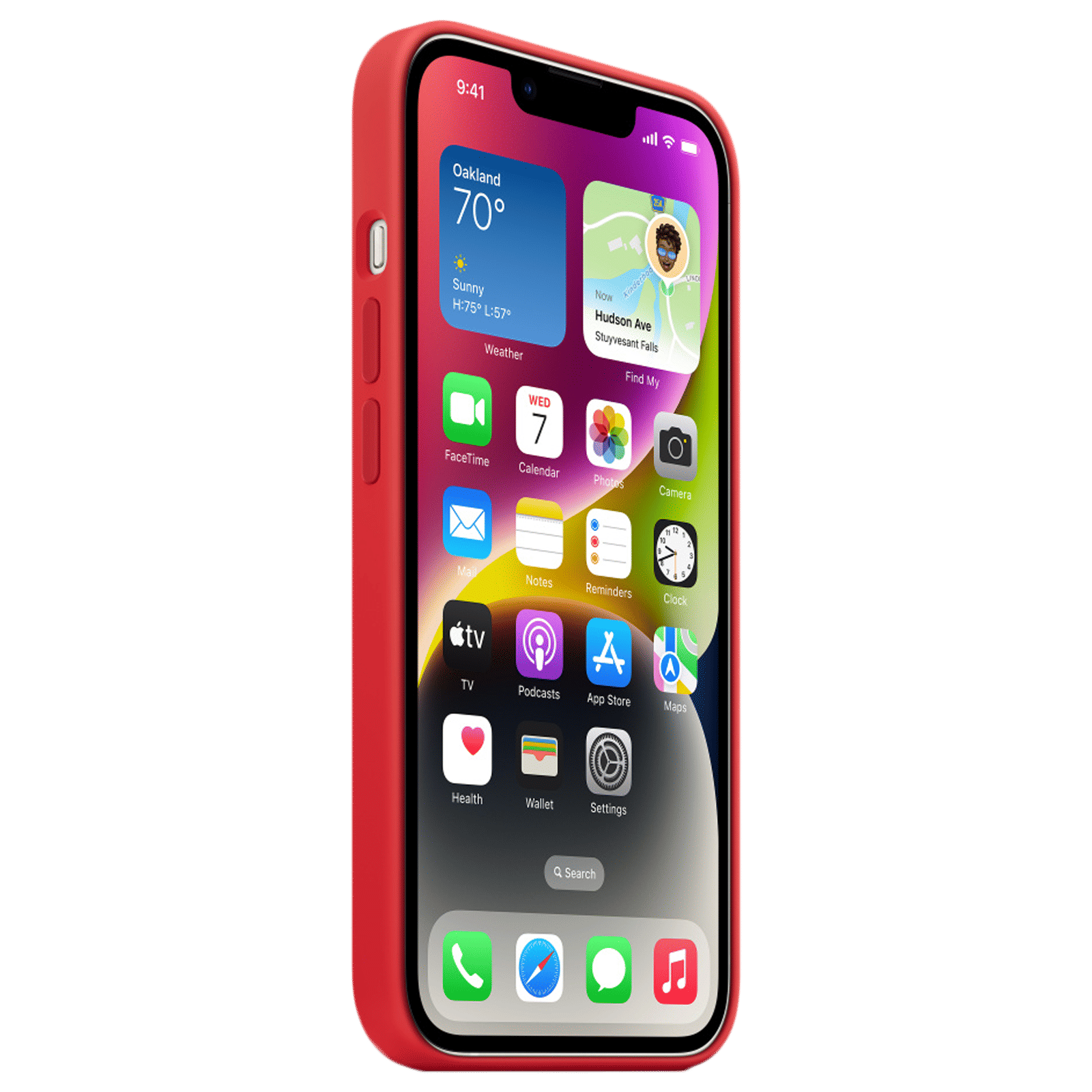 Apple Soft Silicone Back Cover for Apple iPhone 14 (MagSafe Charging Support, Red)_3