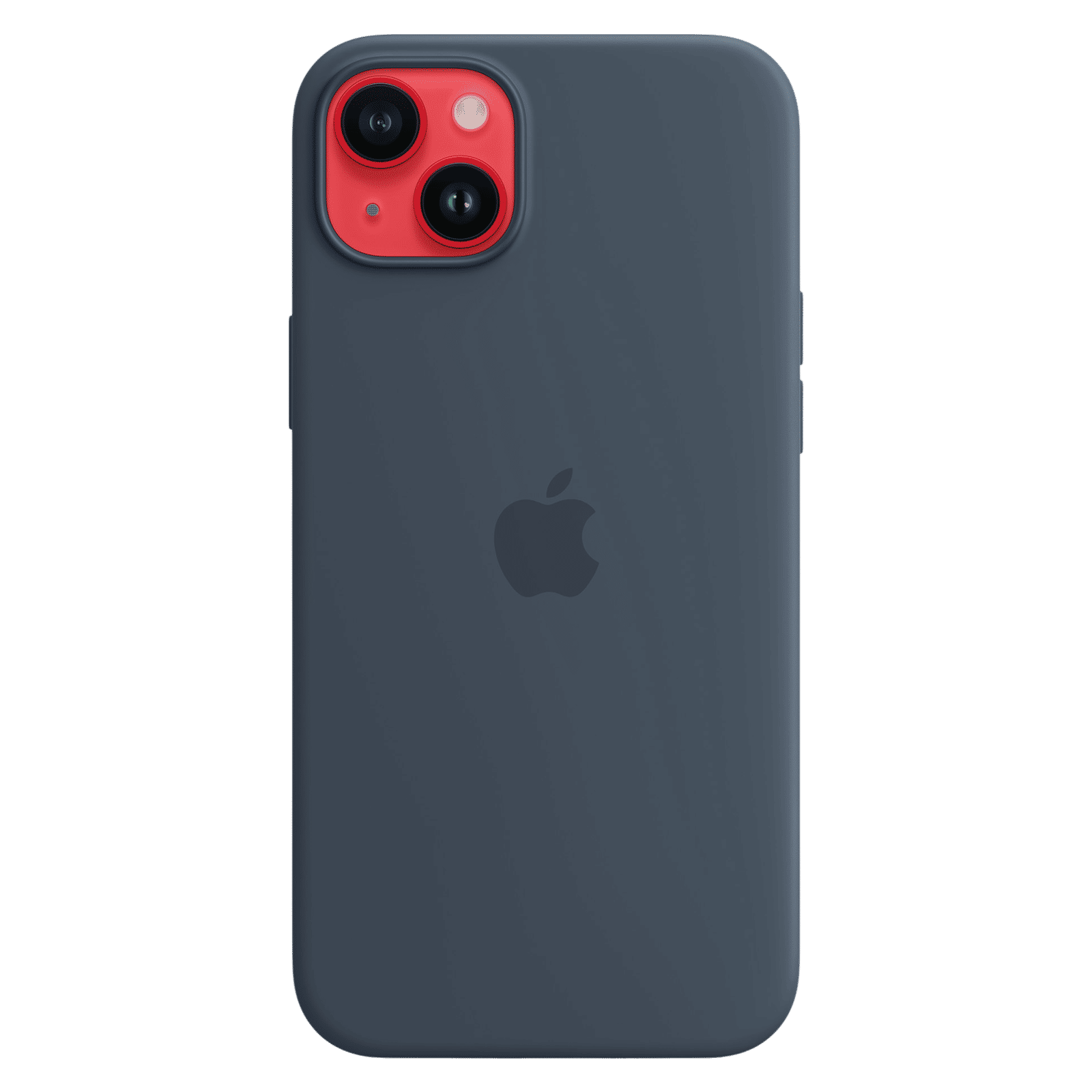 Apple Soft Silicone Back Cover for Apple iPhone 14 Plus (MagSafe Charging Support, Storm Blue)_5