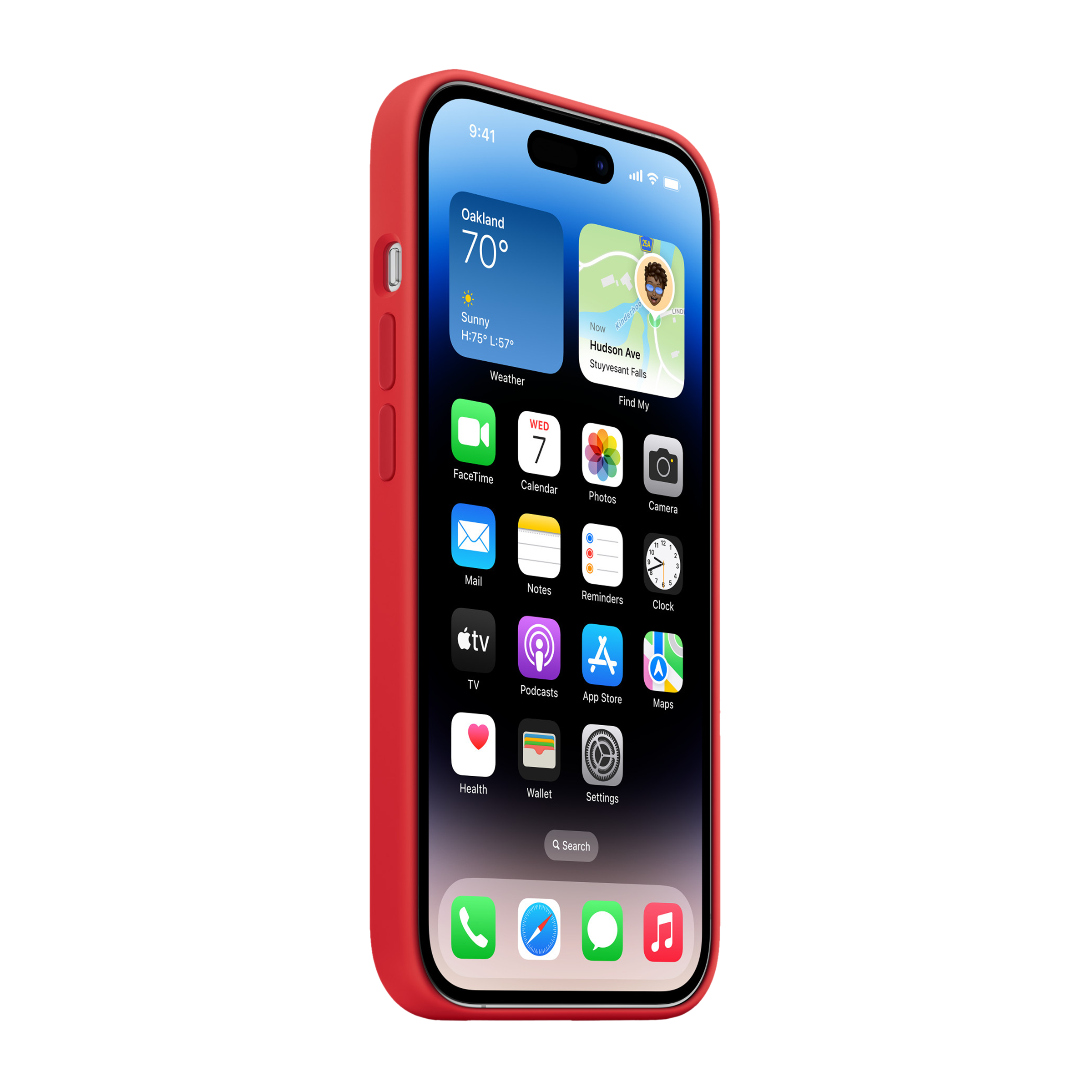 Apple Soft Silicone Back Cover for Apple iPhone 14 Pro (MagSafe Charging Support, (Product) Red)_3