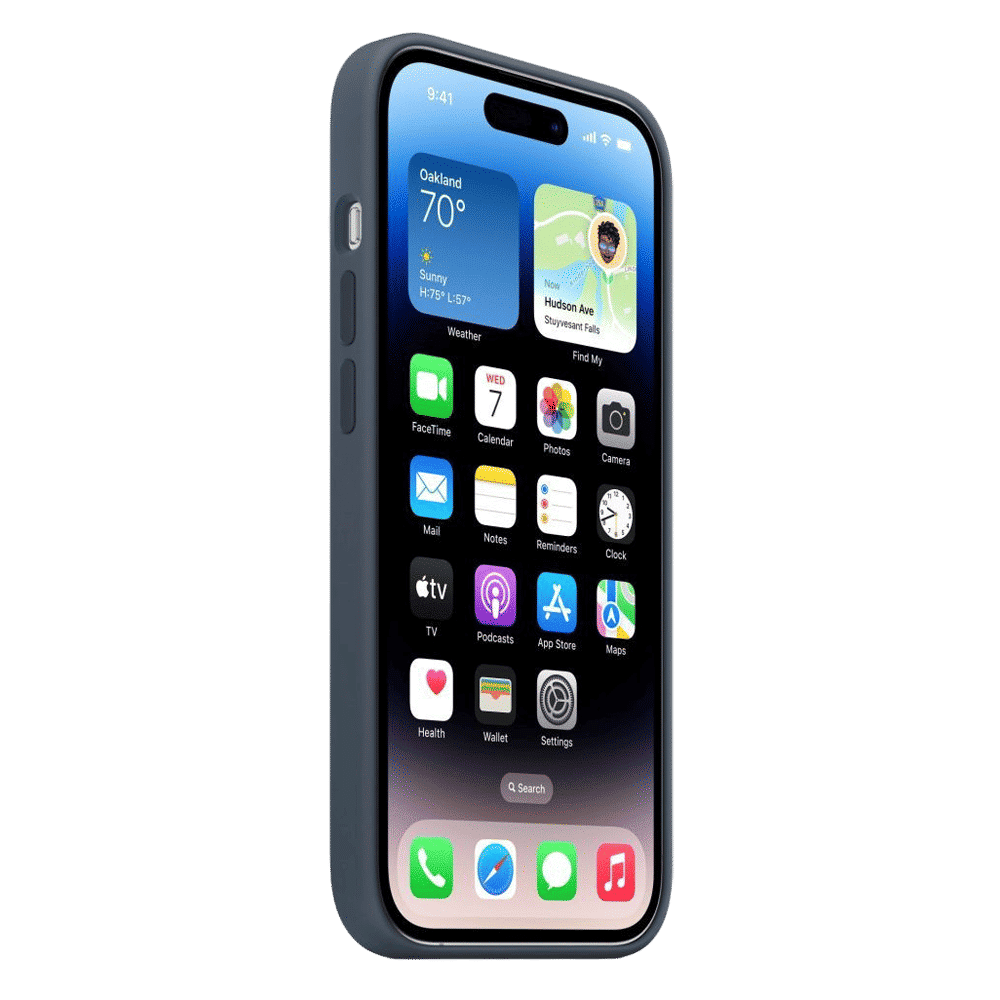 Apple Soft Silicone Back Cover for Apple iPhone 14 Pro Max (MagSafe Charging Support, Storm Blue)_2