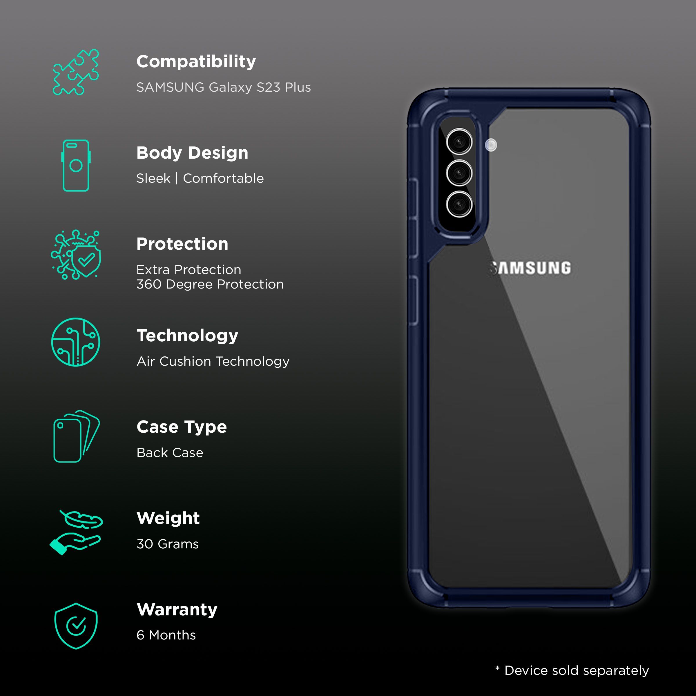 Inbase Geo Armor Back Cover for SAMSUNG Galaxy S23+ (Air Cushion Technology, Dark Blue)_2