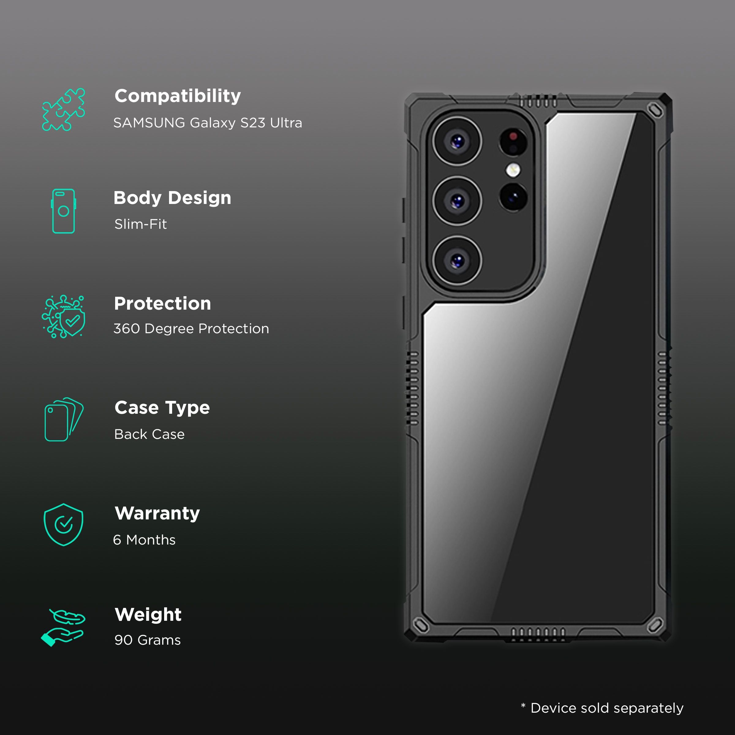 Inbase Geo Armor Back Cover for SAMSUNG Galaxy S23 Ultra (Dual-Layer Design, Black) Inbase Geo Armor Back Cover for SAMSUNG Galaxy S23 Ultra (Dual-Layer Design, Black)_2