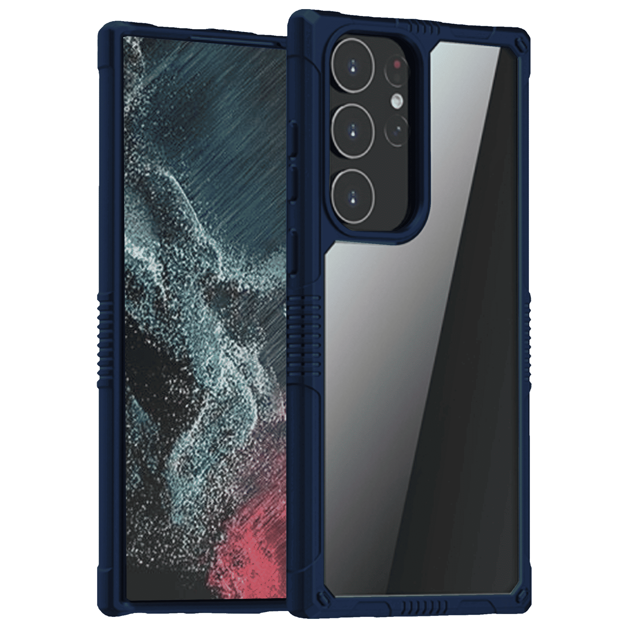 Inbase Geo Armor Back Cover for SAMSUNG Galaxy S23 Ultra (Dual-Layer Design, Dark Blue)_1