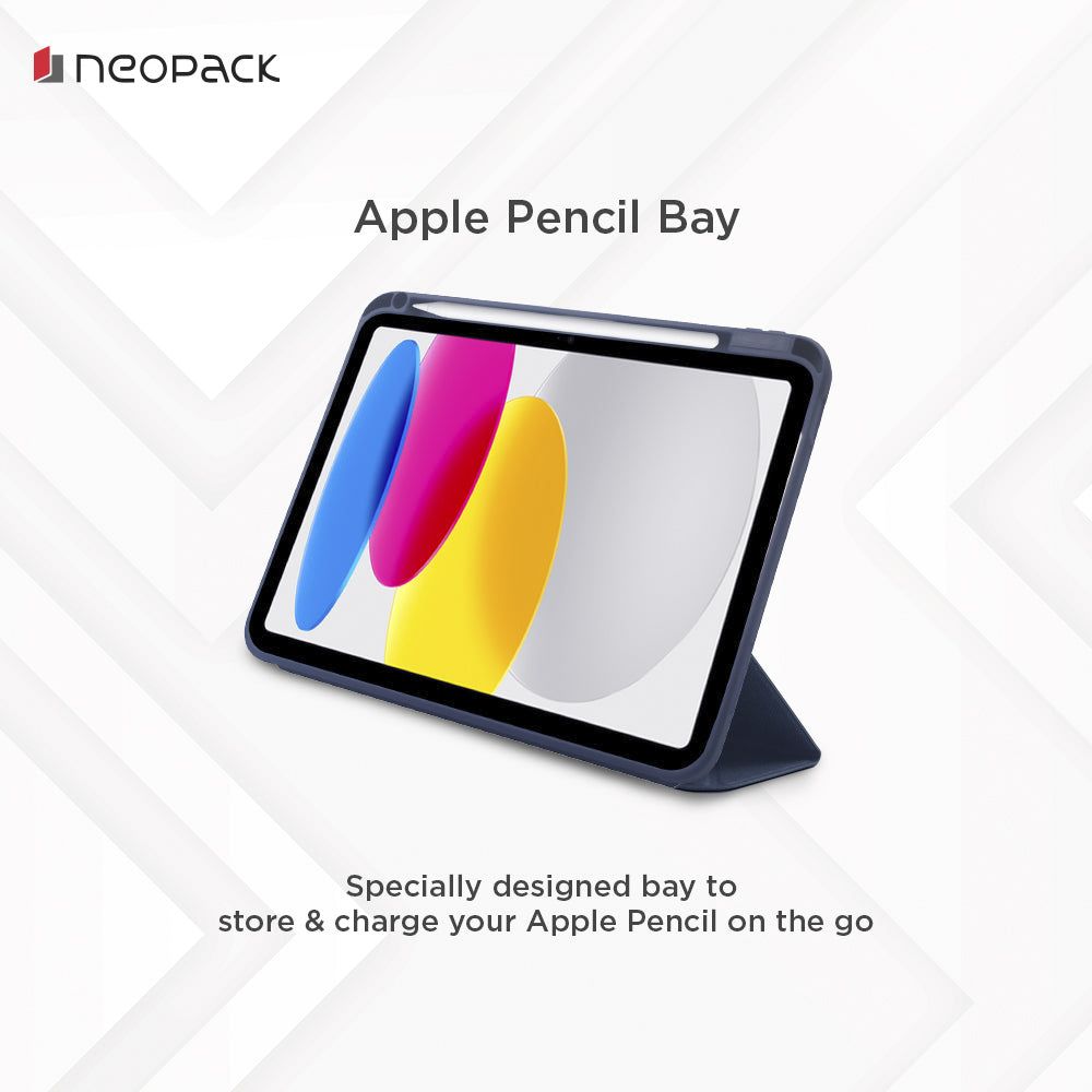 neopack Alpha Flip Case for Apple iPad 10.2 Inch with Pencil Holder (All Gen) (Auto Stand-by Mode, Blue)_5