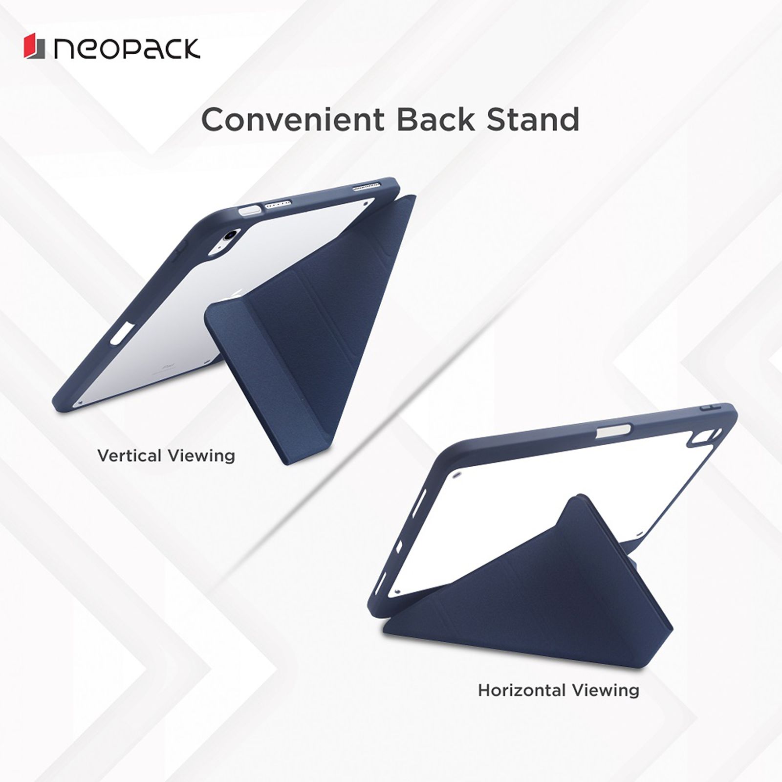 neopack Alpha Back Case for Apple iPad Air 10.9 Inch 4th and 5th Gen (Pencil Holder, Navy Blue)_5