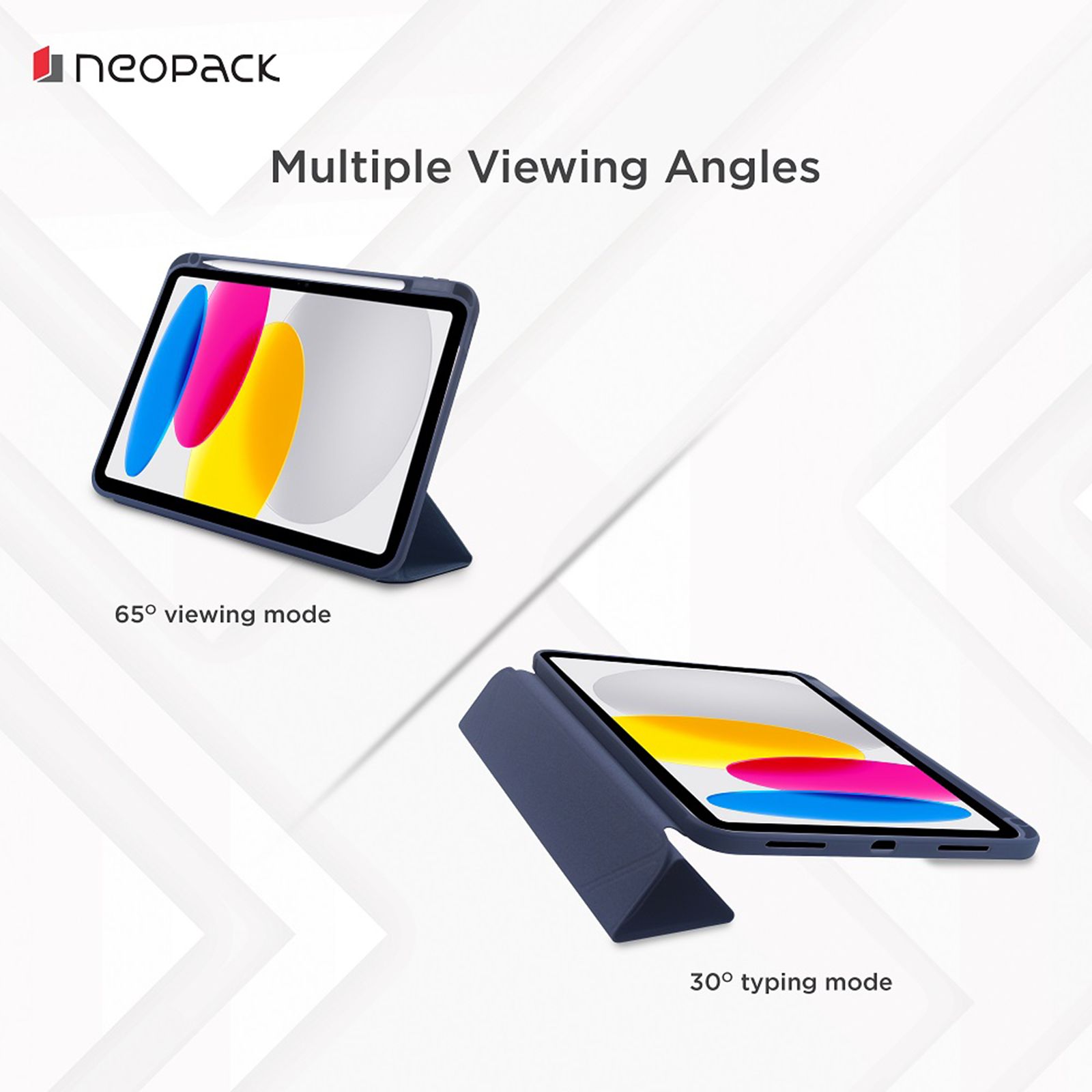 neopack Alpha Back Case for Apple iPad Air 10.9 Inch 4th and 5th Gen (Pencil Holder, Navy Blue)_6