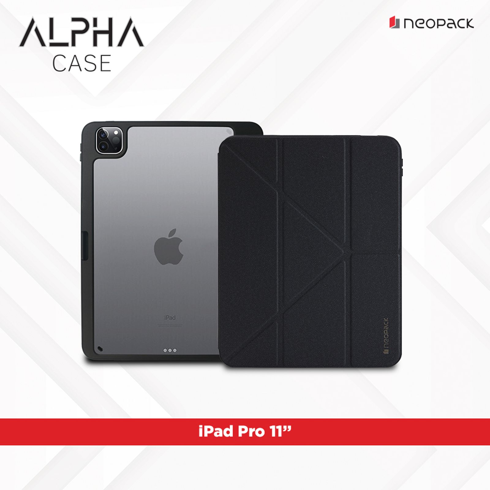 neopack Alpha Polyurethane Flip Cover for Apple iPad Pro 11 inch (2nd, 3rd & 4th Gen) with Apple Pencil Holder (Auto Stand-by Mode, Black)_3