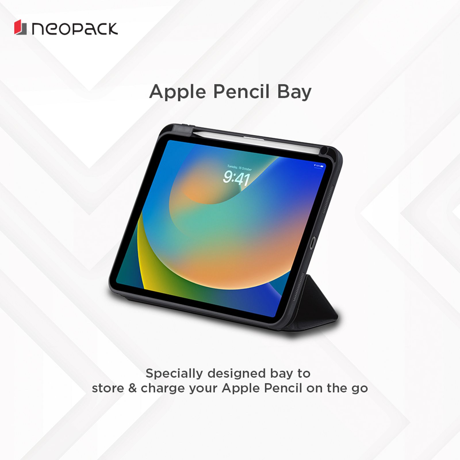 neopack Alpha Polyurethane Flip Cover for Apple iPad Pro 11 inch (2nd, 3rd & 4th Gen) with Apple Pencil Holder (Auto Stand-by Mode, Black)_4