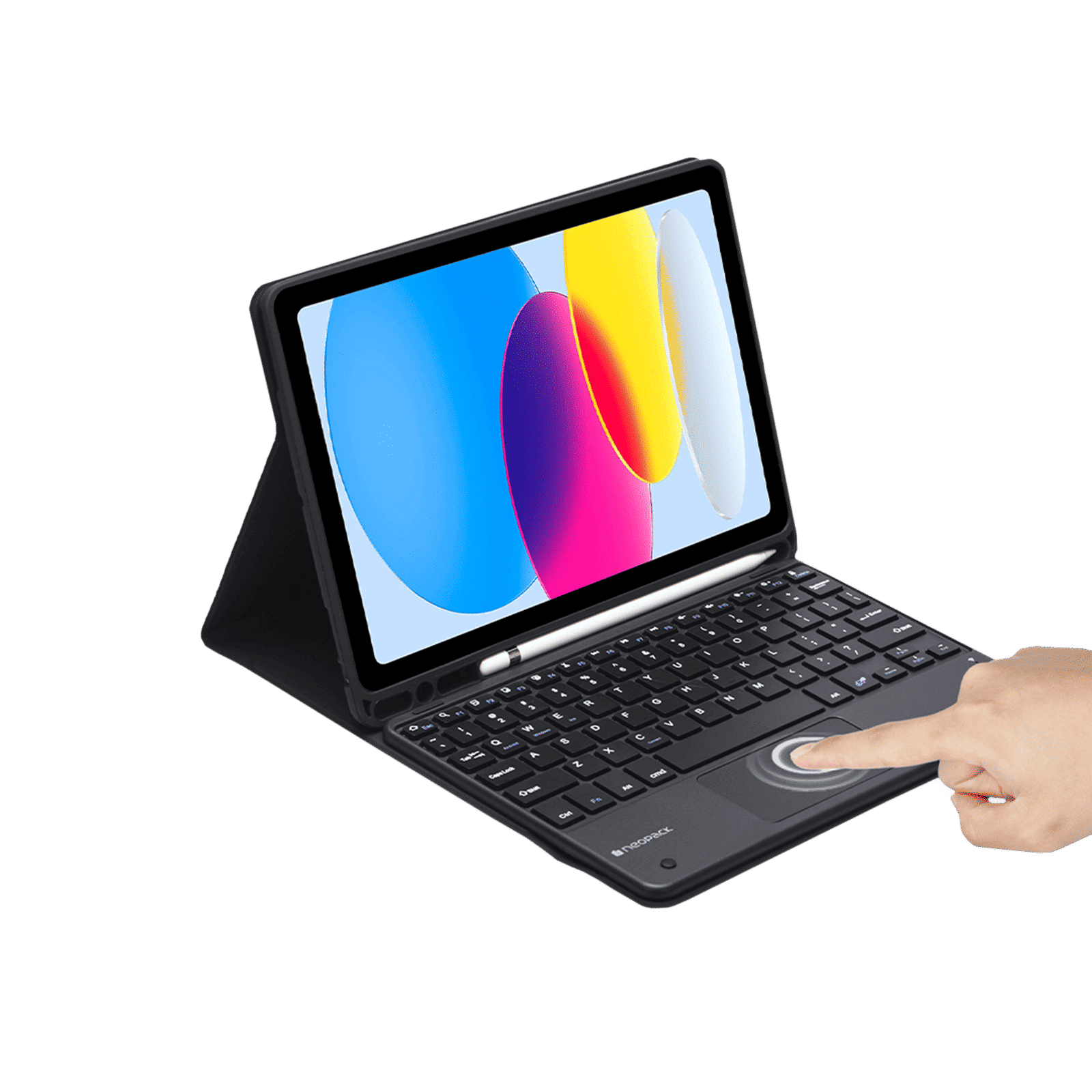 neopack Bluetooth Keyboard Case for Apple iPad 10.9 Inch (10th Gen) with Trackpad (Built-in Magnetic Kick-Stand, Black)_3