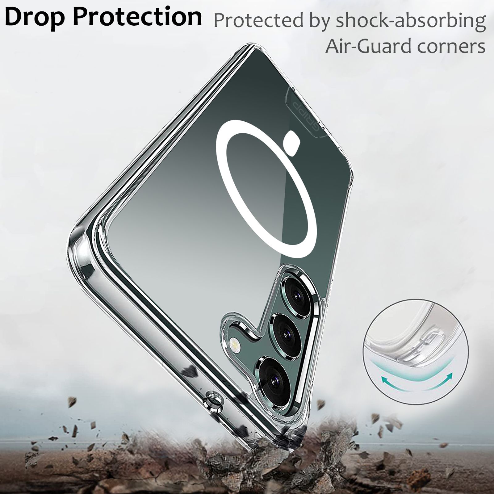 GRIPP Hard Silicon Back Case for Samsung Galaxy S23 Plus (Magsafe, Clear)_4