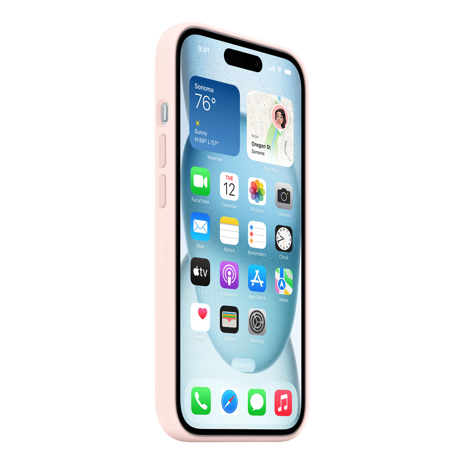 Apple Soft Silicone Back Cover for Apple iPhone 15 (MagSafe Charging Support, Light Pink)_7