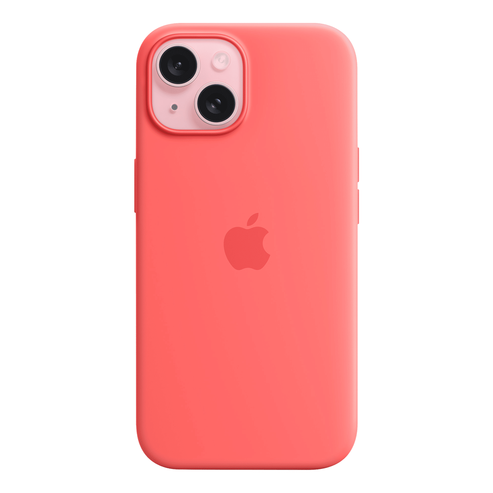 Apple Soft Silicone Back Cover for Apple iPhone 15 (MagSafe Charging Support, Guava)_2