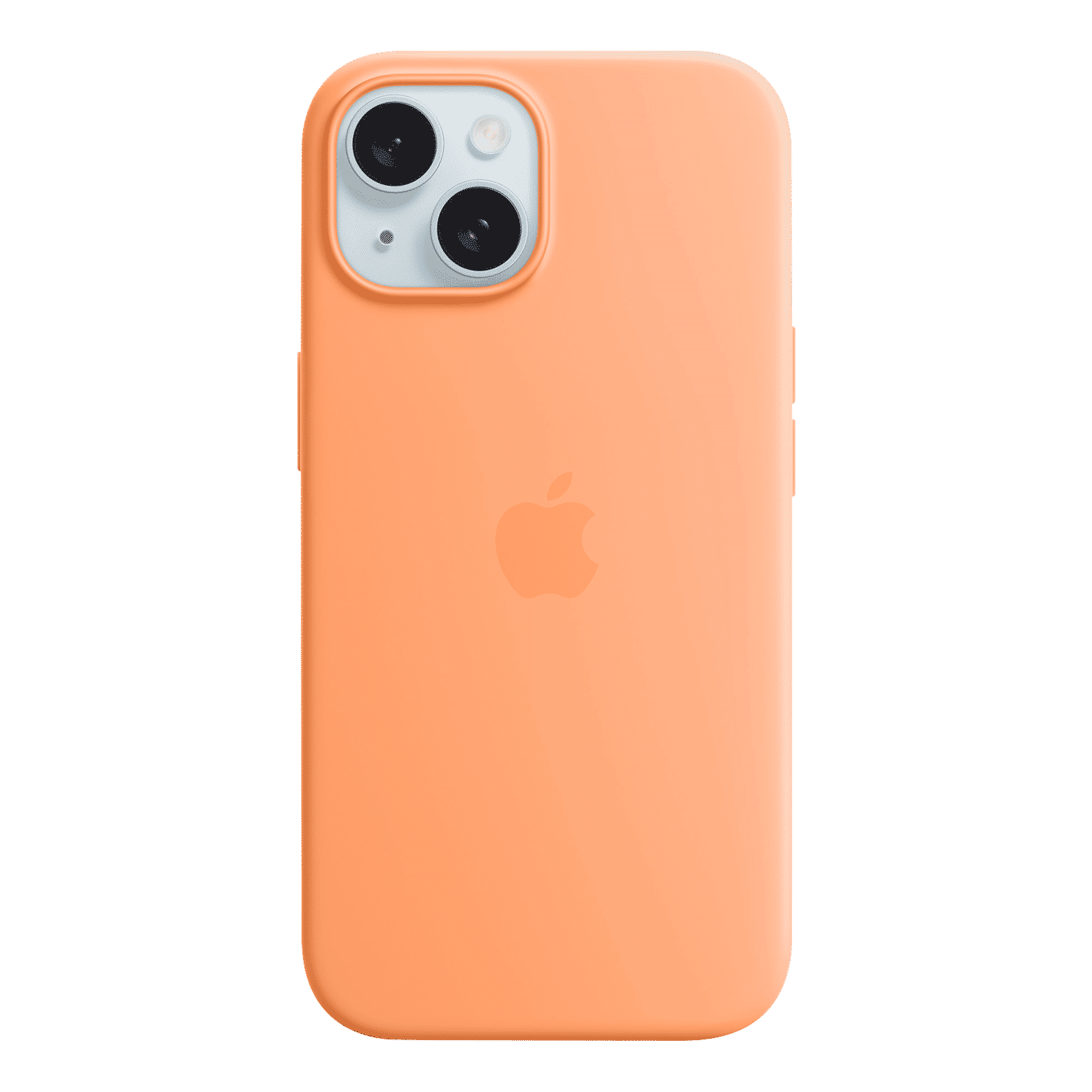 Apple Soft Silicone Back Cover for Apple iPhone 15 (MagSafe Charging Support, Orange Sorbet)_1