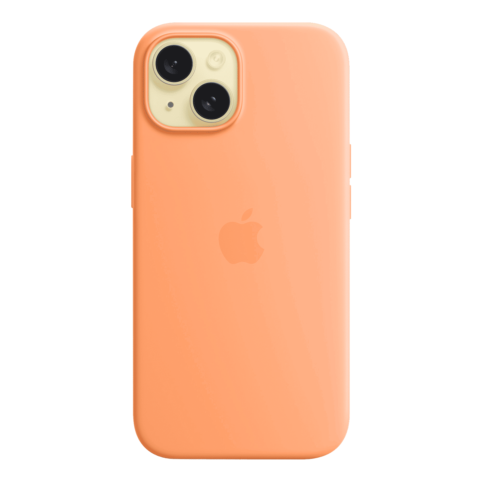 Apple Soft Silicone Back Cover for Apple iPhone 15 (MagSafe Charging Support, Orange Sorbet)_3