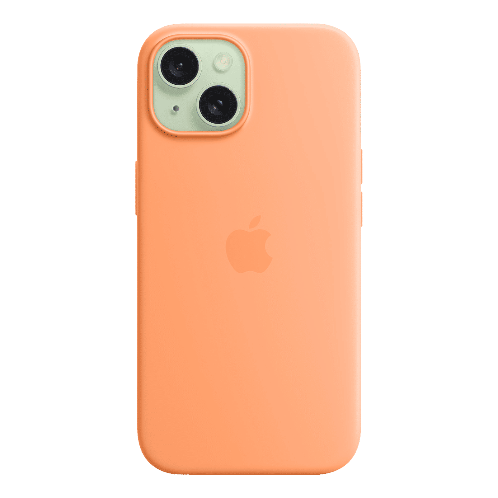 Apple Soft Silicone Back Cover for Apple iPhone 15 (MagSafe Charging Support, Orange Sorbet)_4