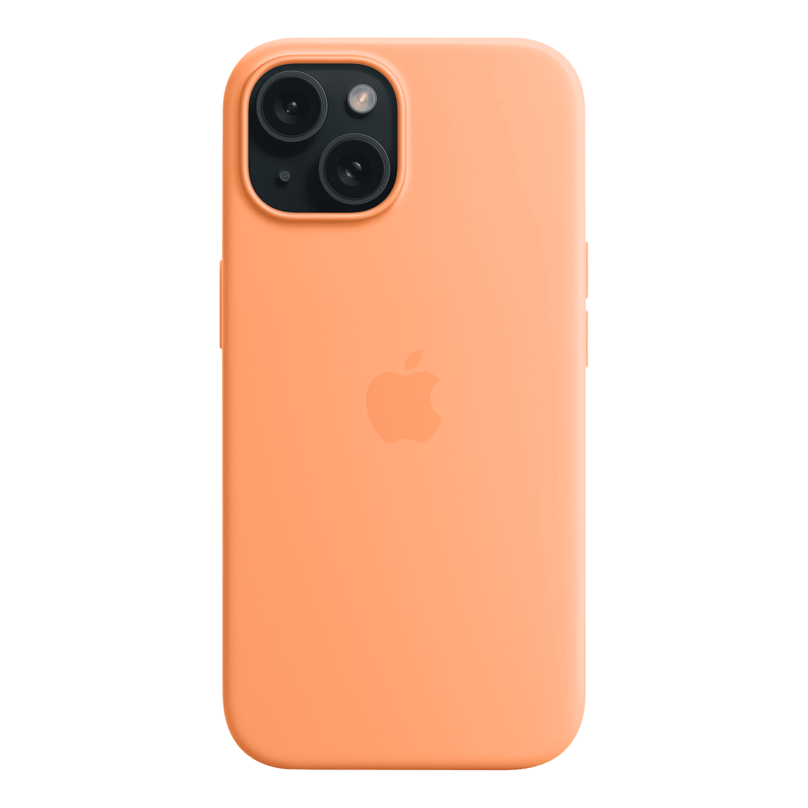 Apple Soft Silicone Back Cover for Apple iPhone 15 (MagSafe Charging Support, Orange Sorbet)_5