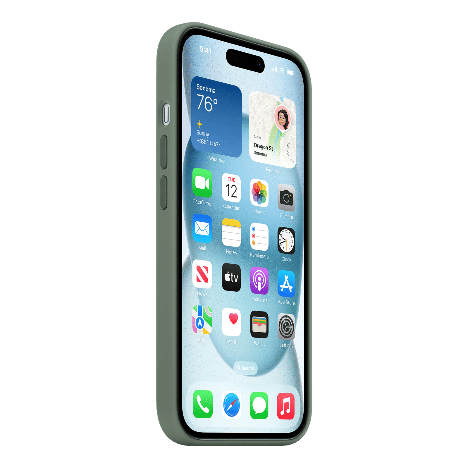 Apple Soft Silicone Back Cover for Apple iPhone 15 (MagSafe Charging Support, Cypress)_7