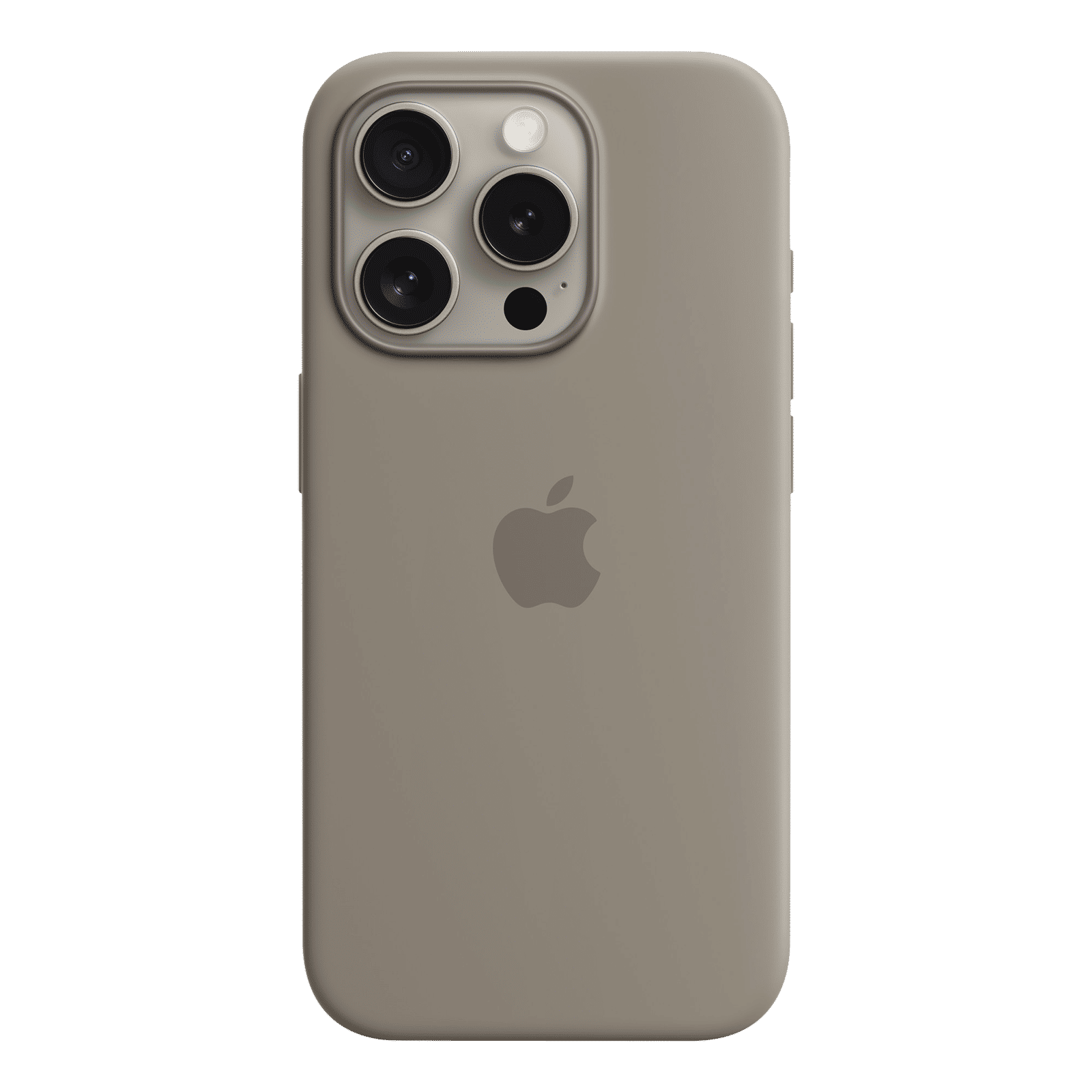 Apple Soft Silicone Back Cover for Apple iPhone 15 Pro (MagSafe Charging Support, Clay)_1