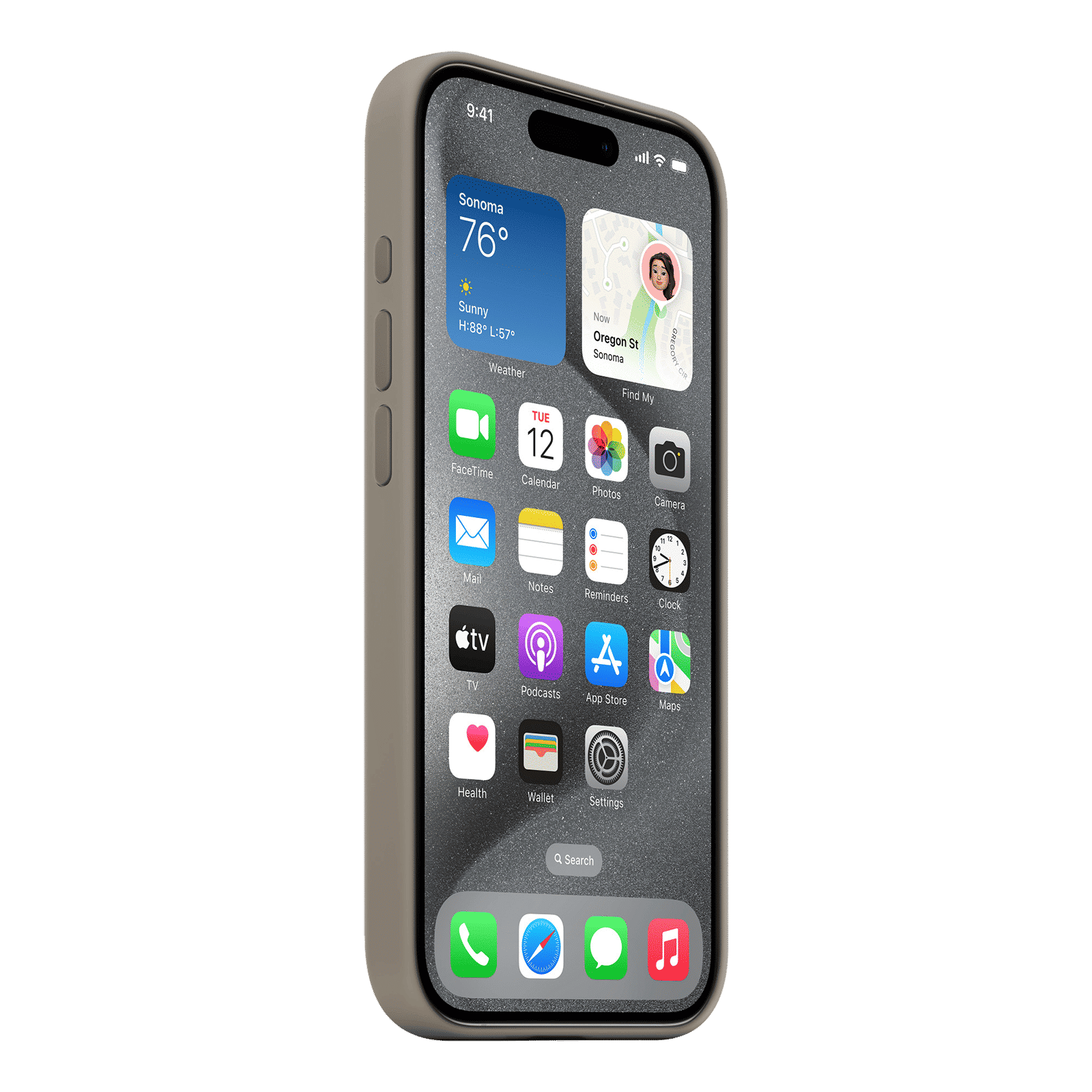 Apple Soft Silicone Back Cover for Apple iPhone 15 Pro (MagSafe Charging Support, Clay)_6