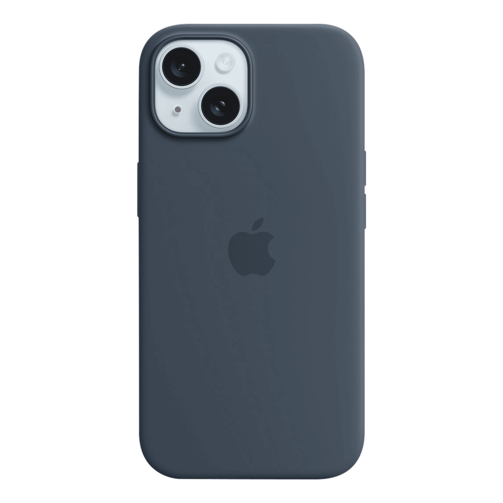 Apple Soft Silicone Back Cover for Apple iPhone 15 (MagSafe Charging Support, Storm Blue)_1