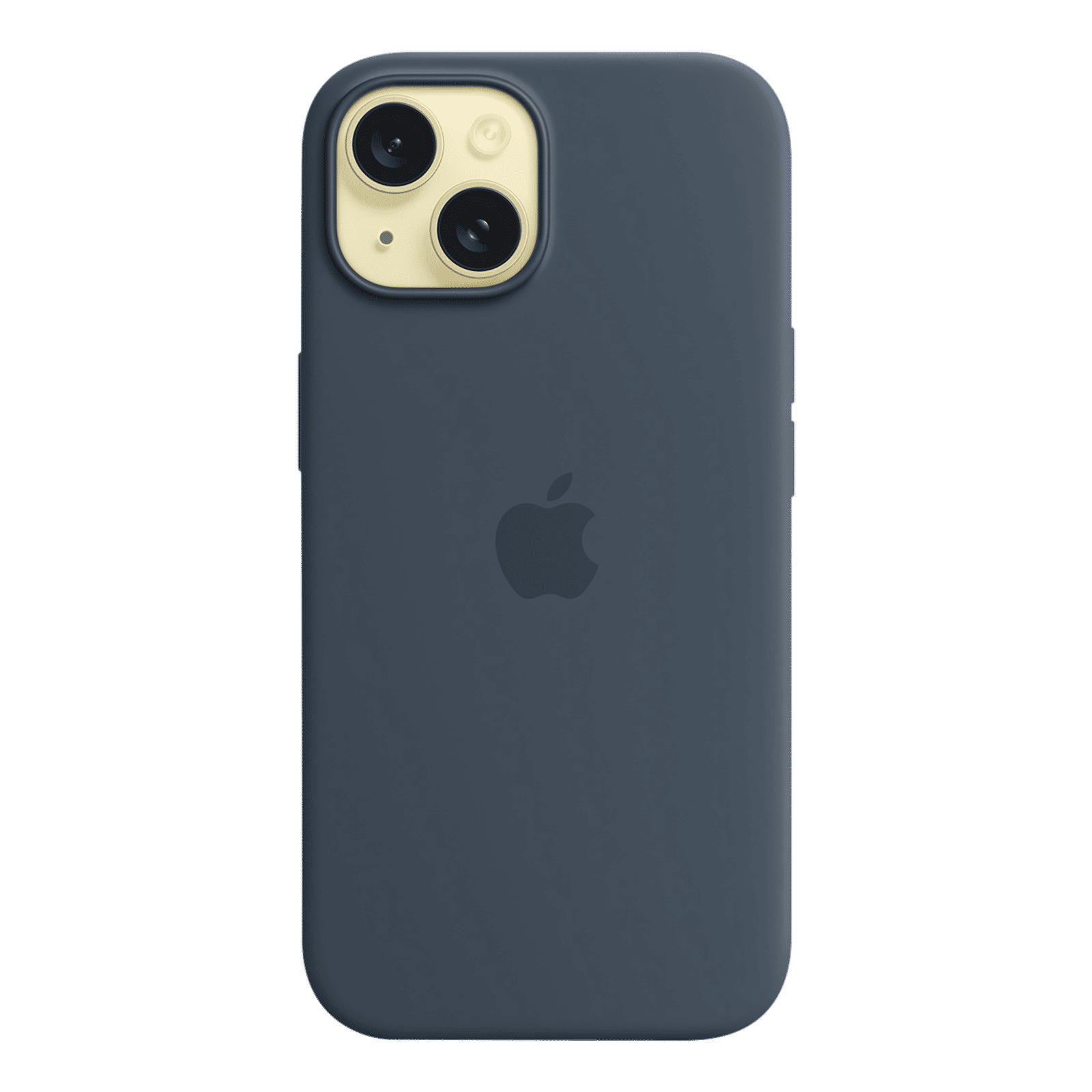 Apple Soft Silicone Back Cover for Apple iPhone 15 (MagSafe Charging Support, Storm Blue)_3