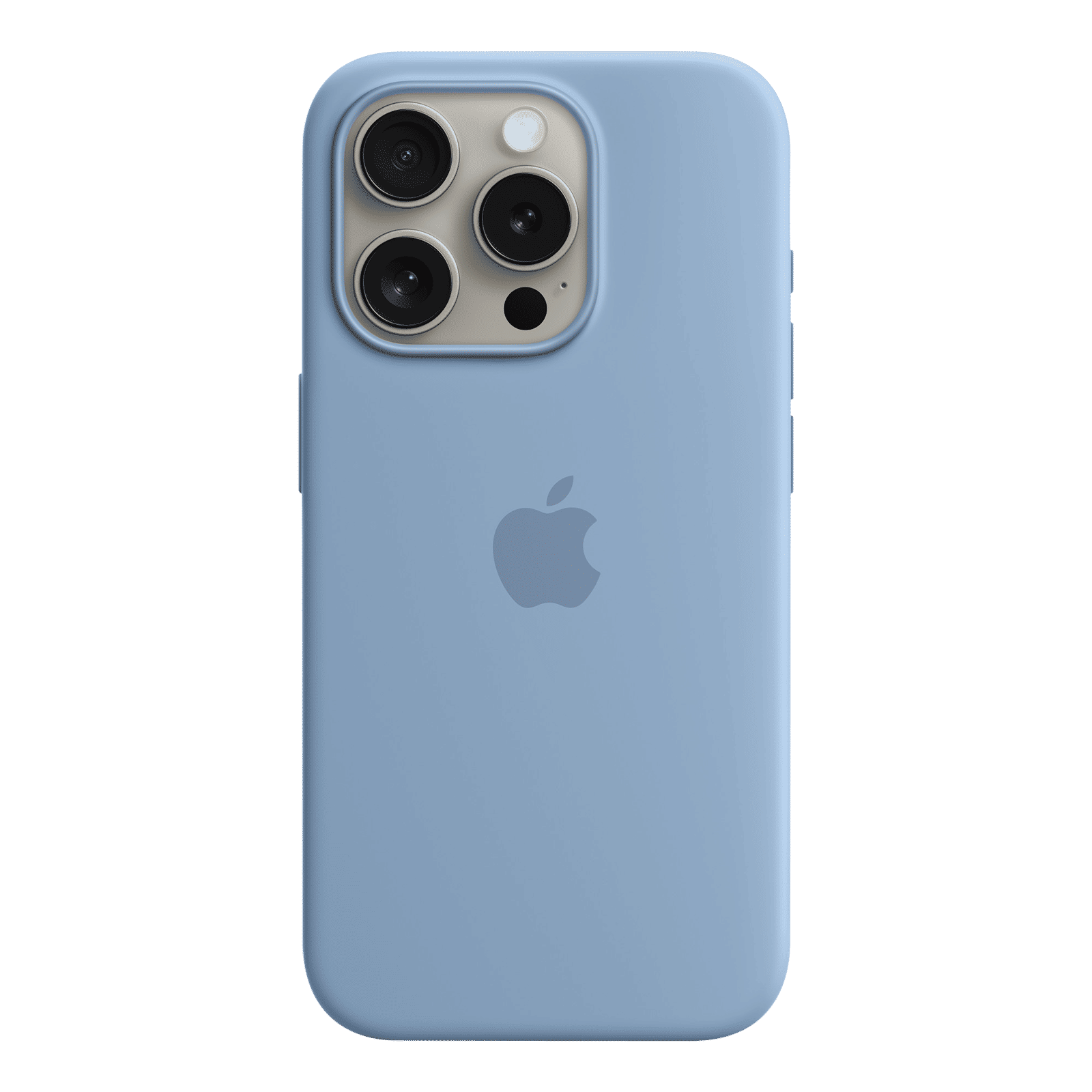 Apple Soft Silicone Back Cover for Apple iPhone 15 Pro (MagSafe Charging Support, Winter Blue)_1
