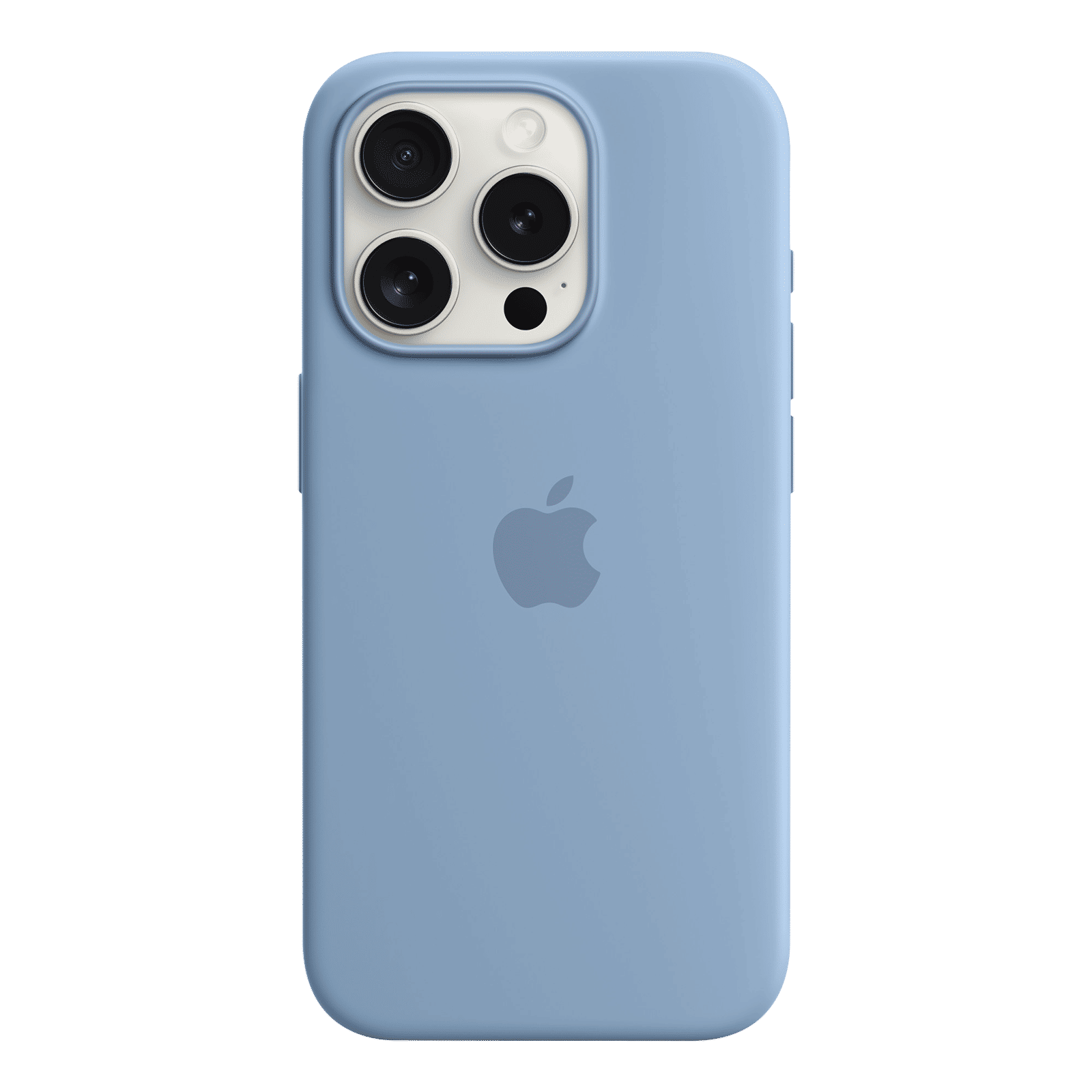 Apple Soft Silicone Back Cover for Apple iPhone 15 Pro (MagSafe Charging Support, Winter Blue)_3