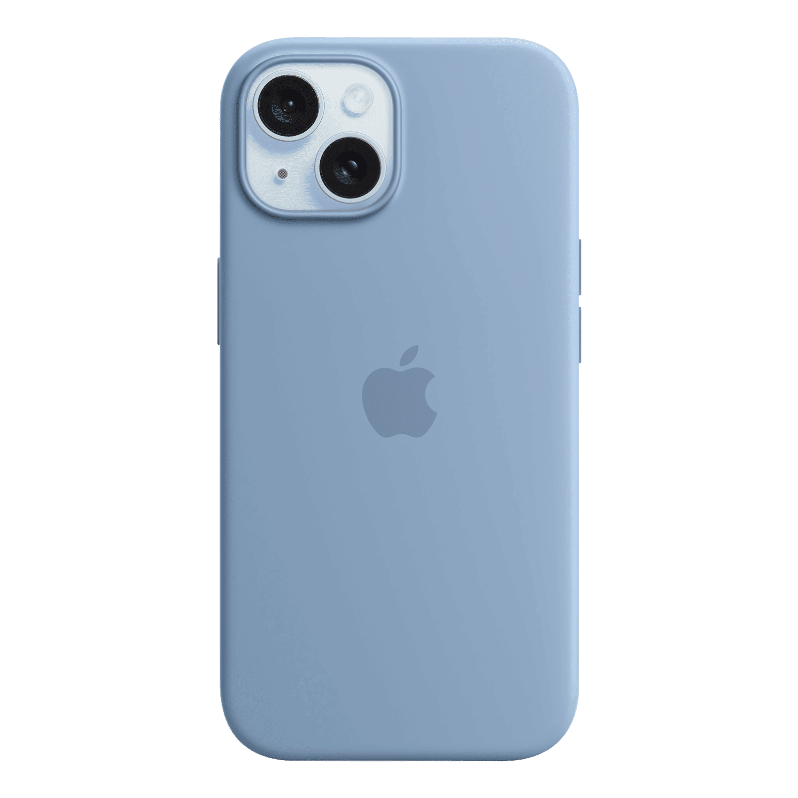 Apple Soft Silicone Back Cover for Apple iPhone 15 (MagSafe Charging Support, Winter Blue)_1