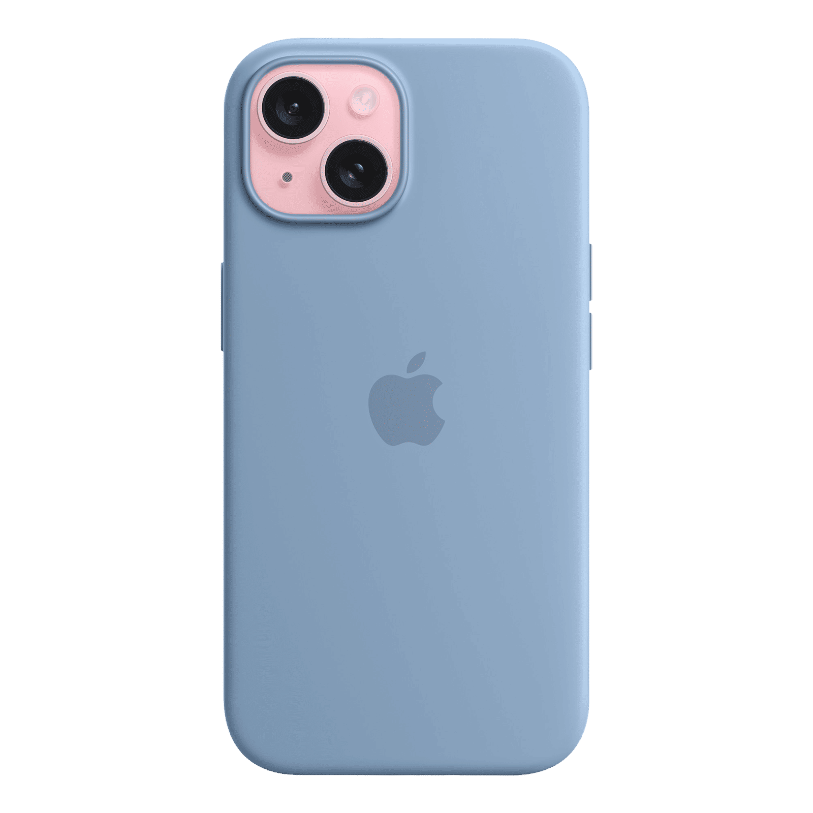 Apple Soft Silicone Back Cover for Apple iPhone 15 (MagSafe Charging Support, Winter Blue)_2