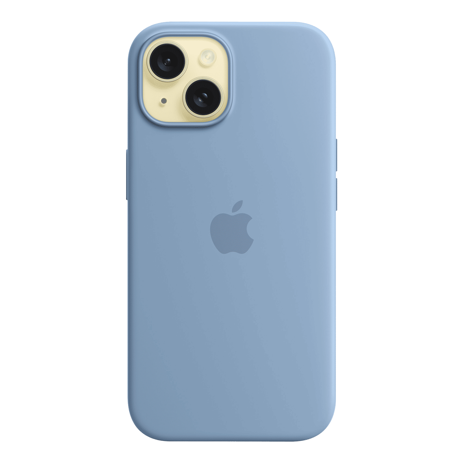 Apple Soft Silicone Back Cover for Apple iPhone 15 (MagSafe Charging Support, Winter Blue)_3