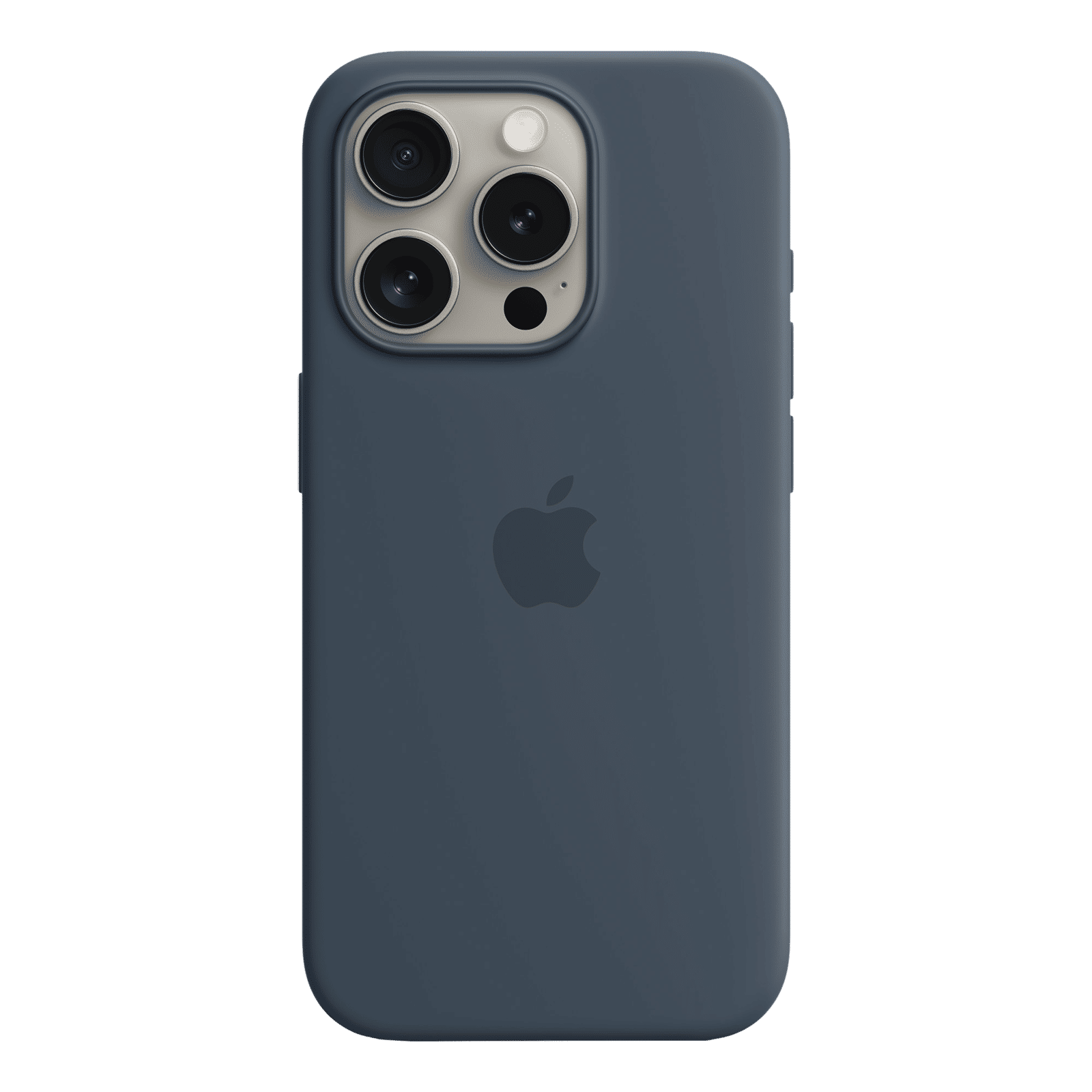 Apple Soft Silicone Back Cover for Apple iPhone 15 Pro (MagSafe Charging Support, Storm Blue)_1