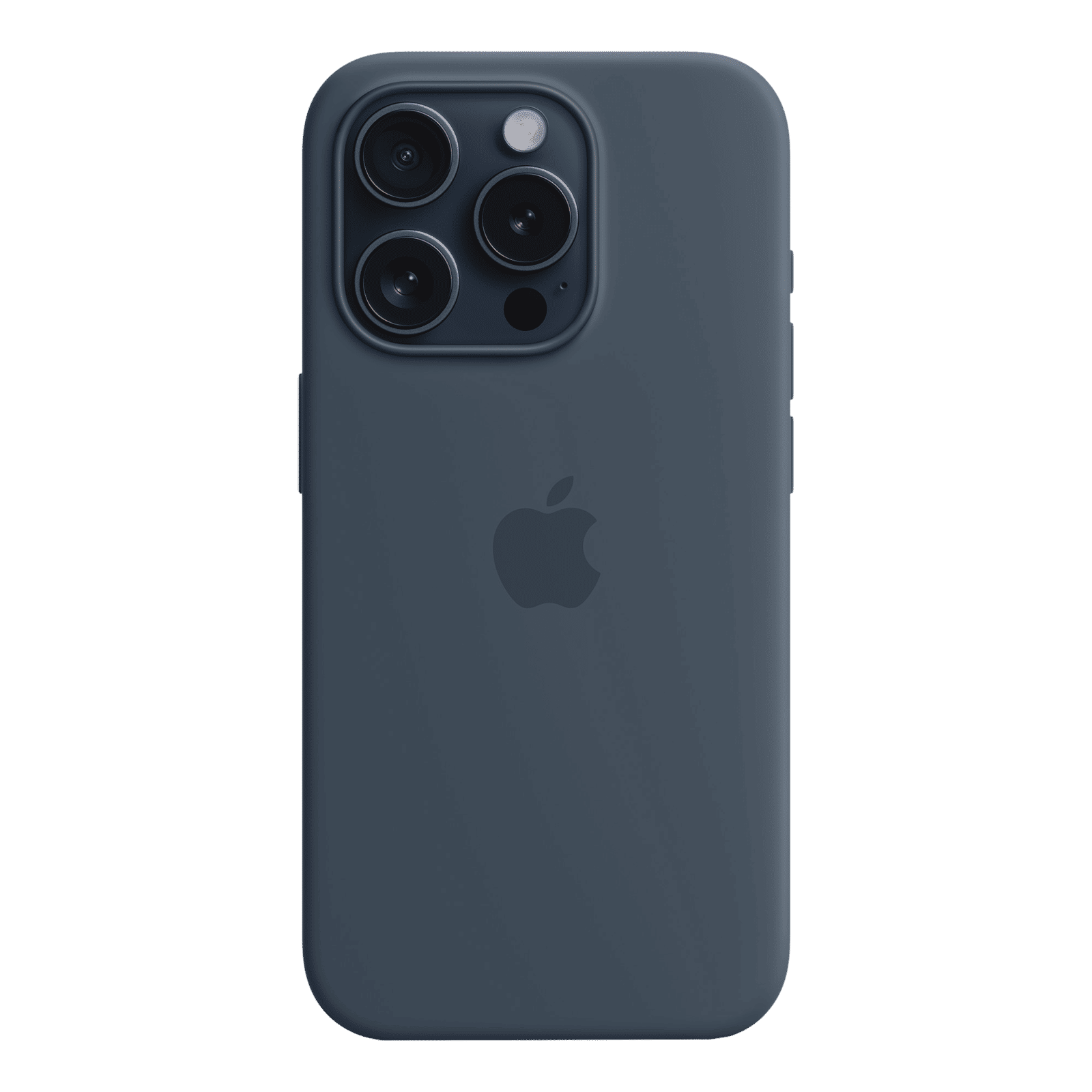 Apple Soft Silicone Back Cover for Apple iPhone 15 Pro (MagSafe Charging Support, Storm Blue)_2