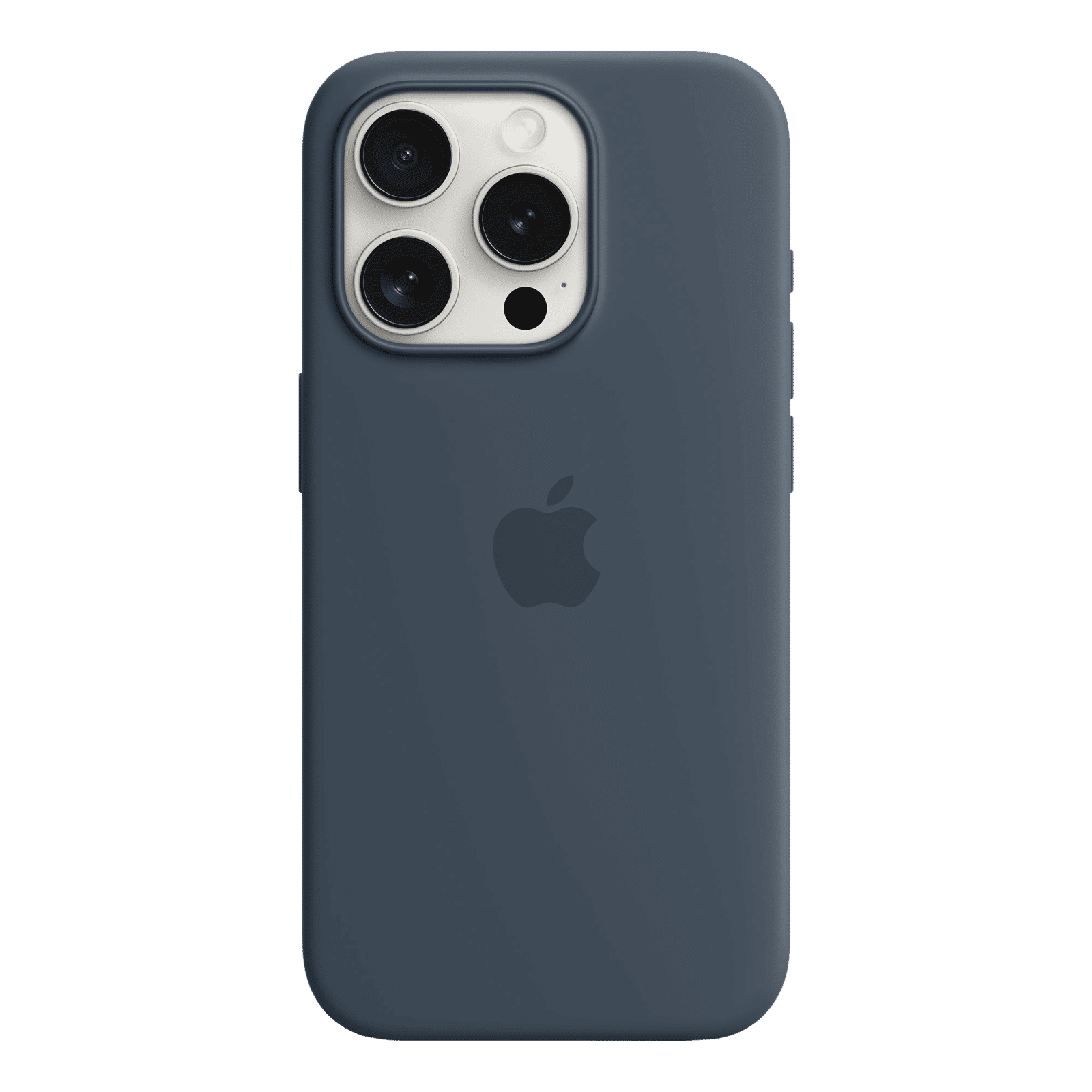 Apple Soft Silicone Back Cover for Apple iPhone 15 Pro (MagSafe Charging Support, Storm Blue)_3