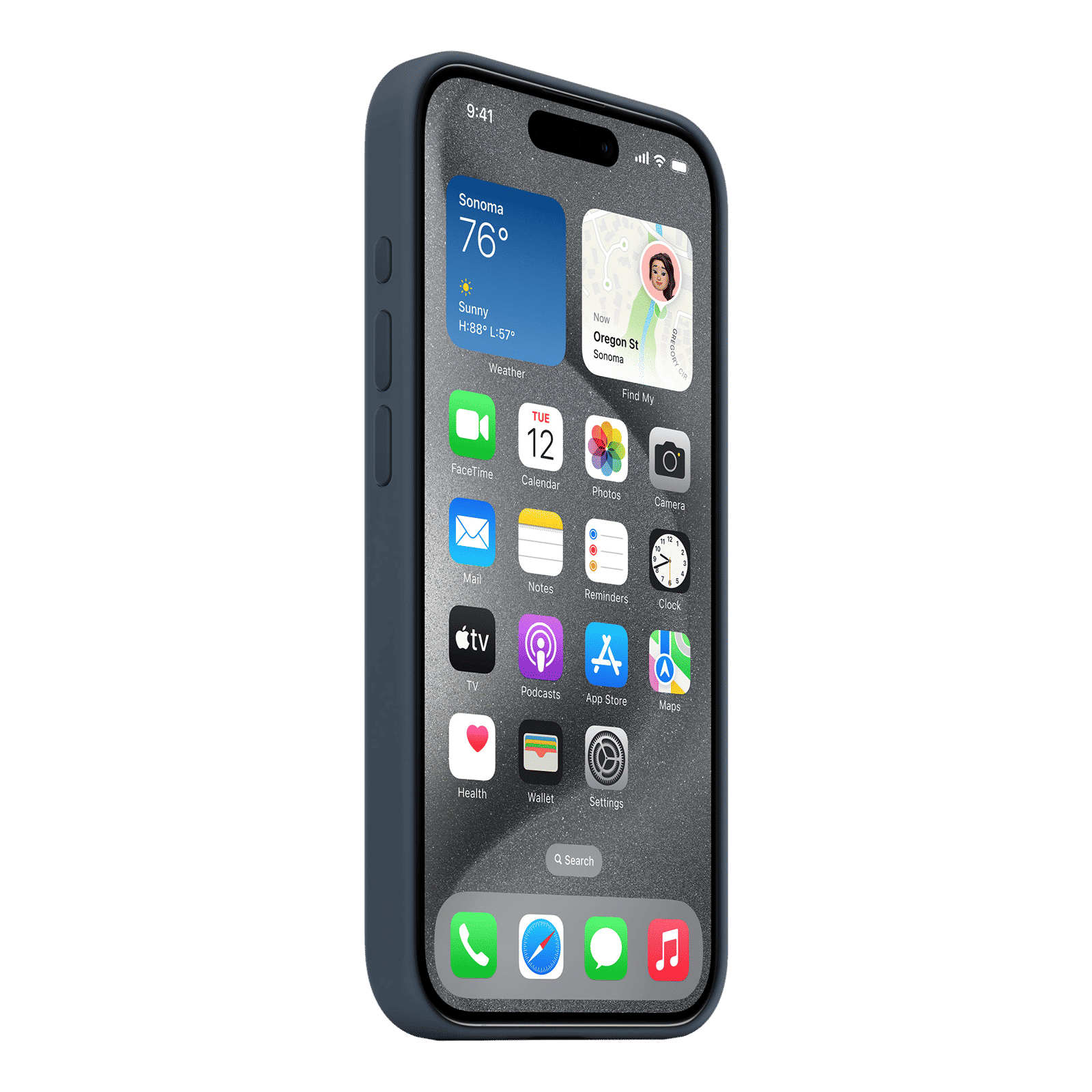 Apple Soft Silicone Back Cover for Apple iPhone 15 Pro (MagSafe Charging Support, Storm Blue)_6