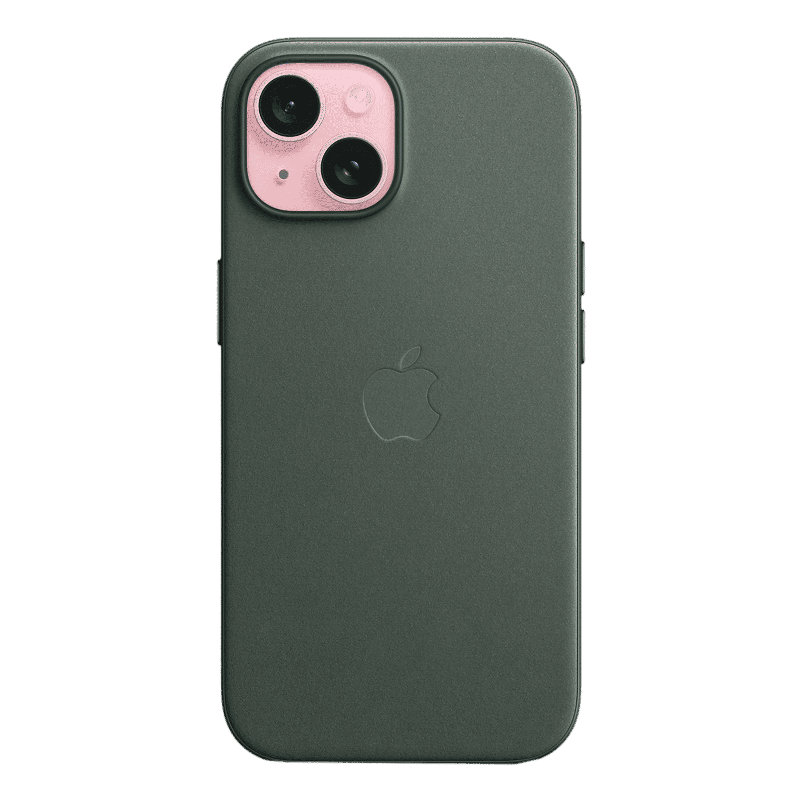 Apple Soft FineWoven Back Cover for Apple iPhone 15 (MagSafe Charging Support, Evergreen)_2