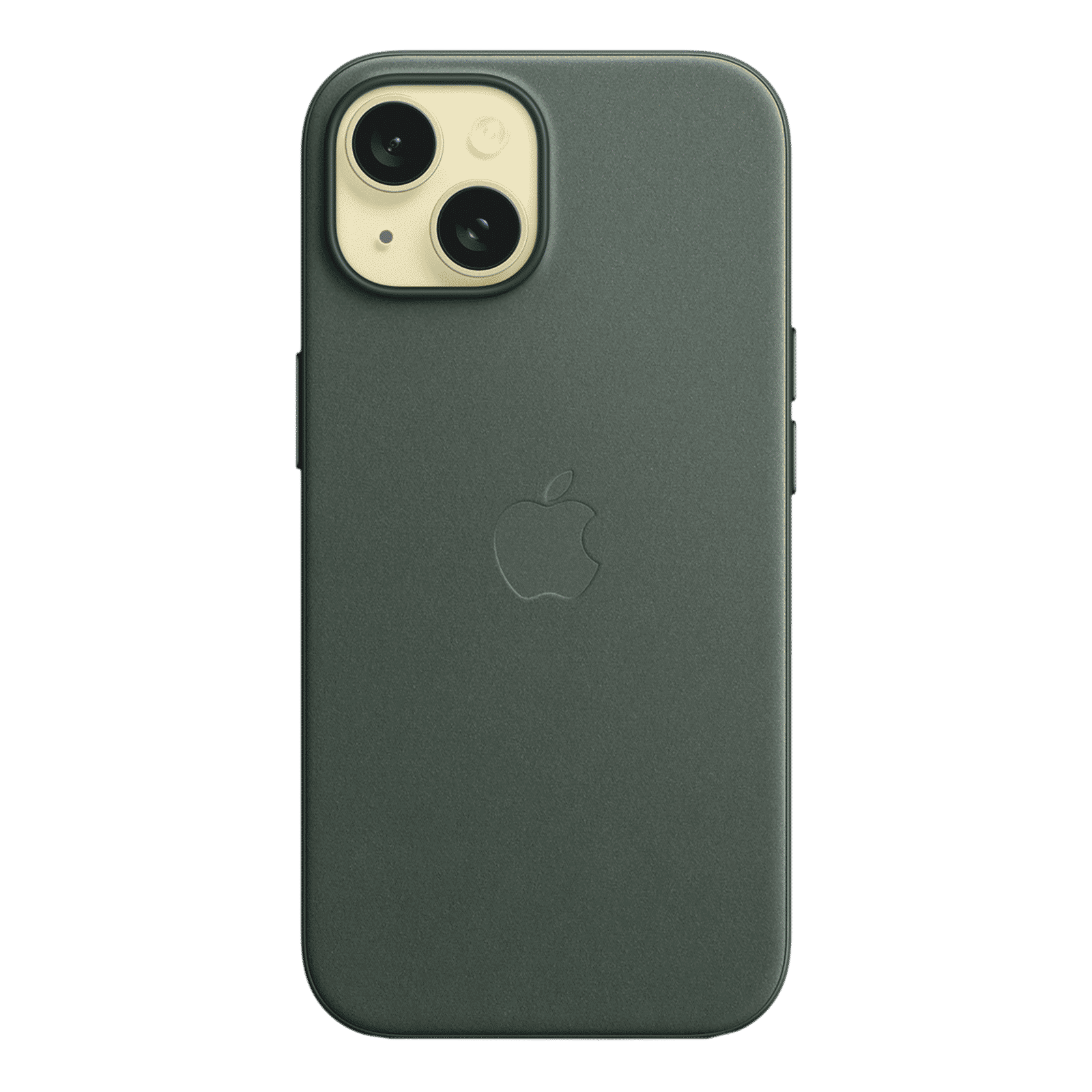 Apple Soft FineWoven Back Cover for Apple iPhone 15 (MagSafe Charging Support, Evergreen)_3