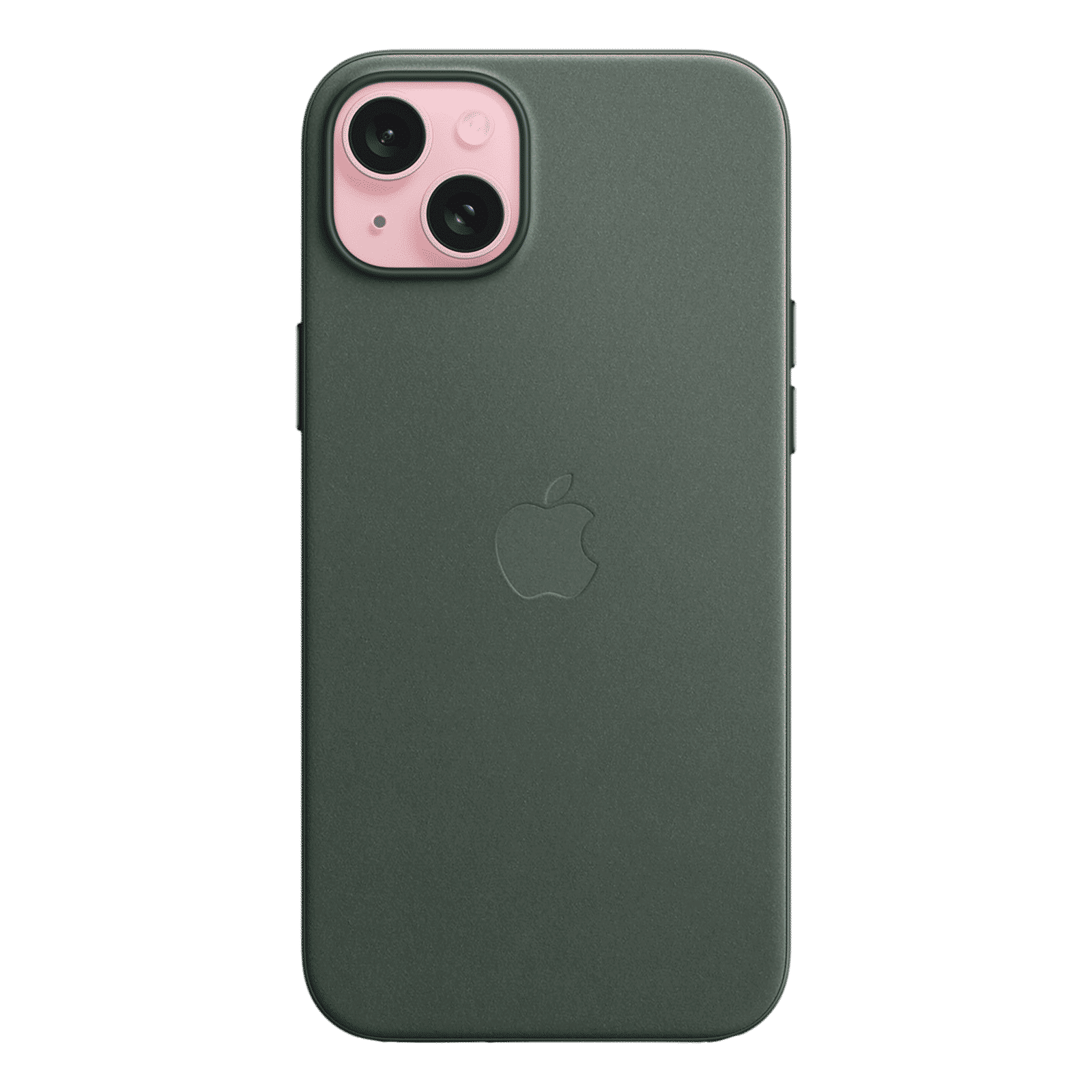 Apple Soft FineWoven Back Cover for Apple iPhone 15 Plus (MagSafe Charging Support, Evergreen)_2