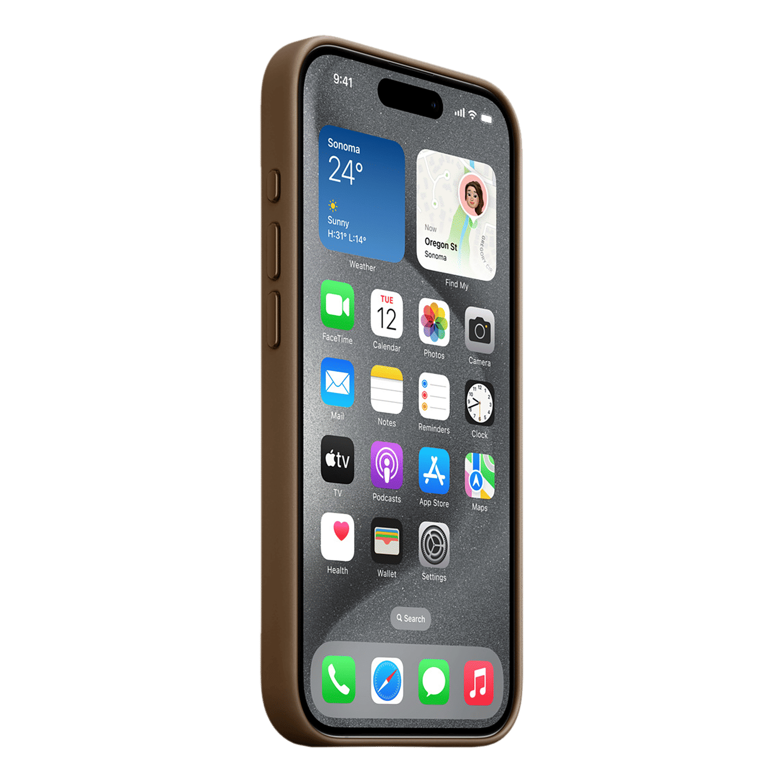 Apple Soft FineWoven Back Cover for Apple iPhone 15 Pro (MagSafe Charging Support, Taupe)_6