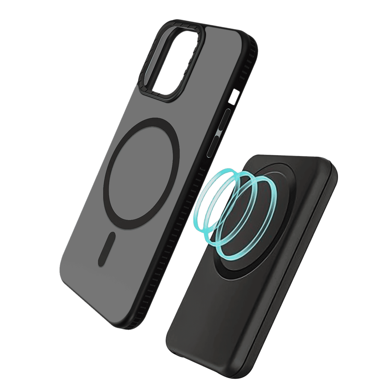 GRIPP Alpine Rubber Back Cover for Apple iPhone 15 (MagSafe Compatible, Black)_3