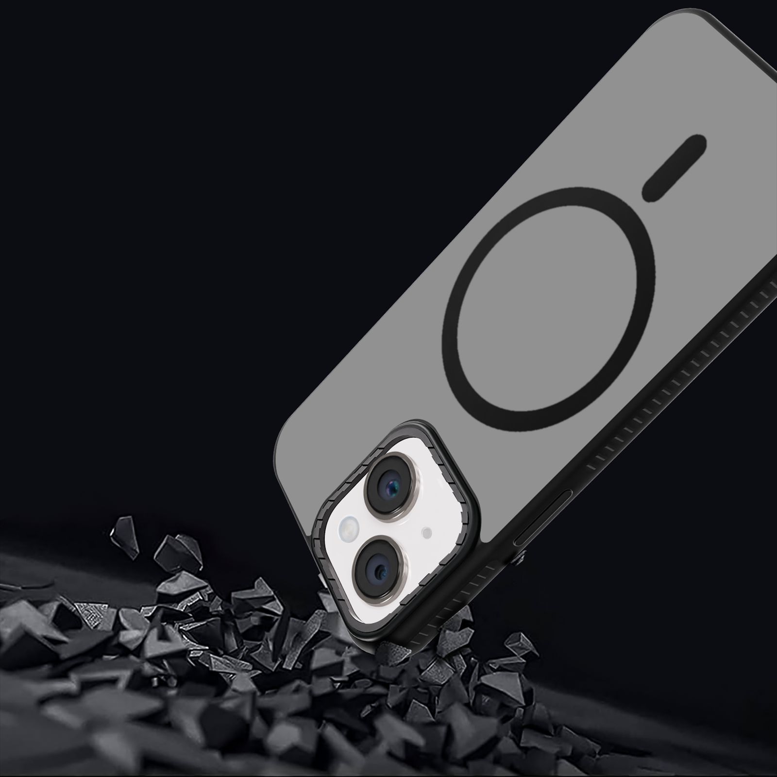 GRIPP Alpine Rubber Back Cover for Apple iPhone 15 (MagSafe Compatible, Black)_6