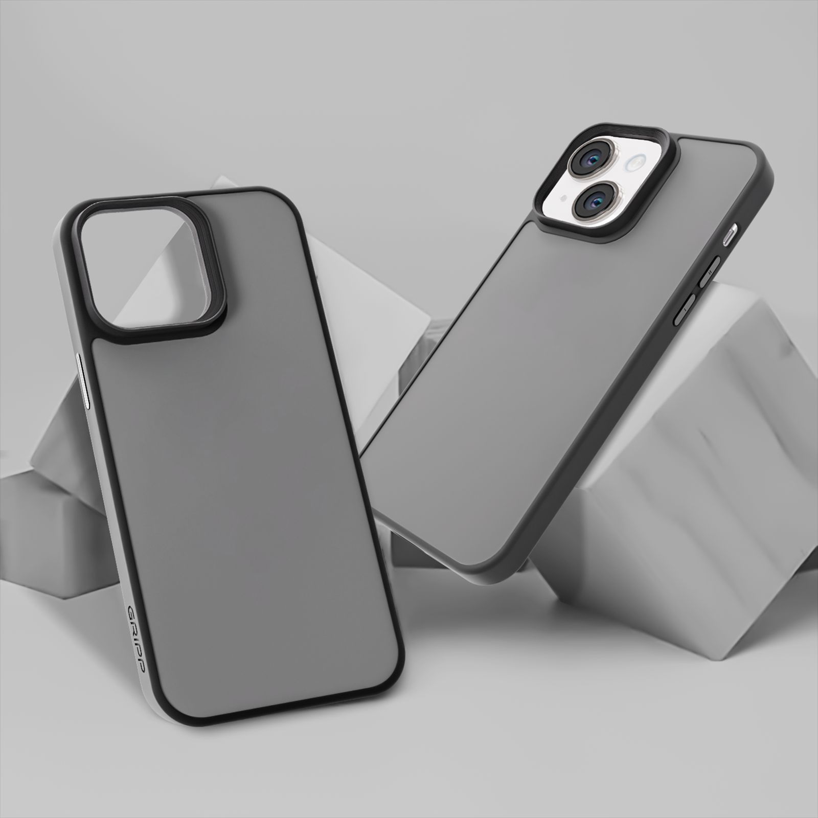 GRIPP Bolt Hard TPU Back Cover for Apple iPhone 15 (Matte & Frosted Surface, Black)_7