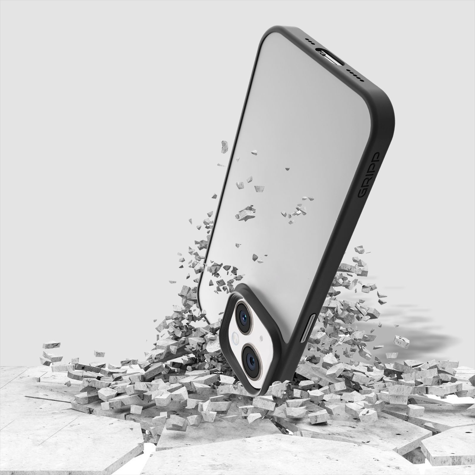 GRIPP Bolt Hard TPU Back Cover for Apple iPhone 15 Plus (Matte & Frosted Surface, Black)_8