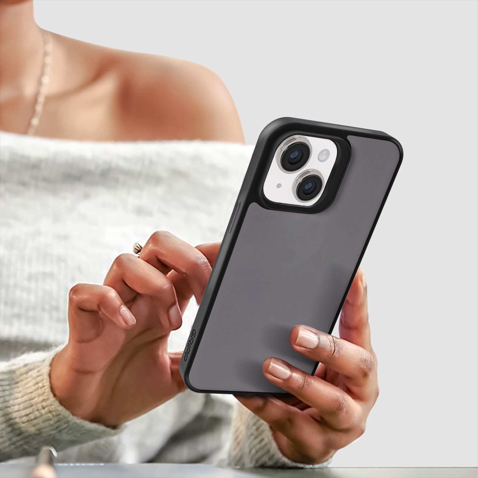 GRIPP Bolt Hard TPU Back Cover for Apple iPhone 15 Plus (Matte & Frosted Surface, Black)_5