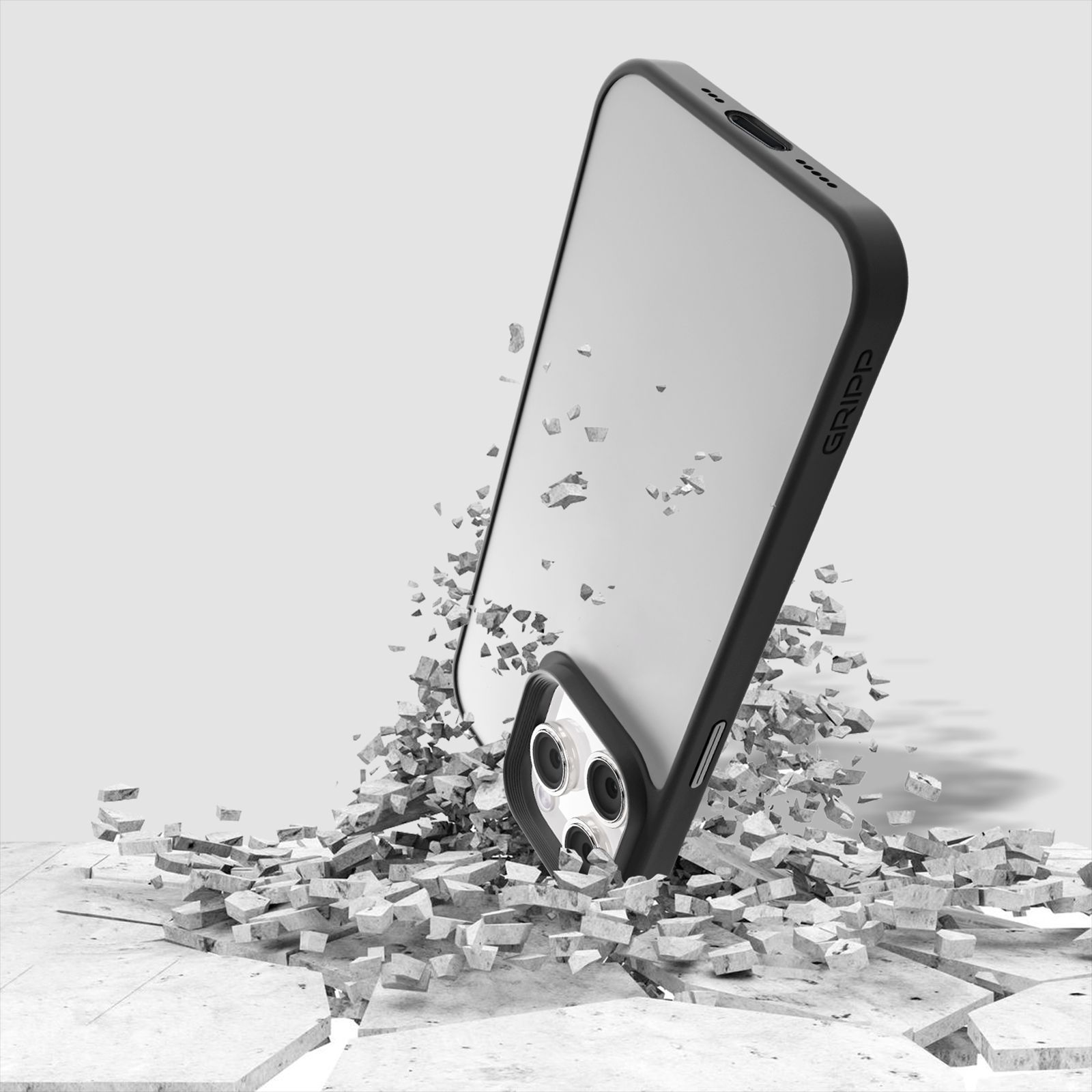 GRIPP Bolt Hard TPU Back Cover for Apple iPhone 15 Pro (Matte & Frosted Surface, Black)_8