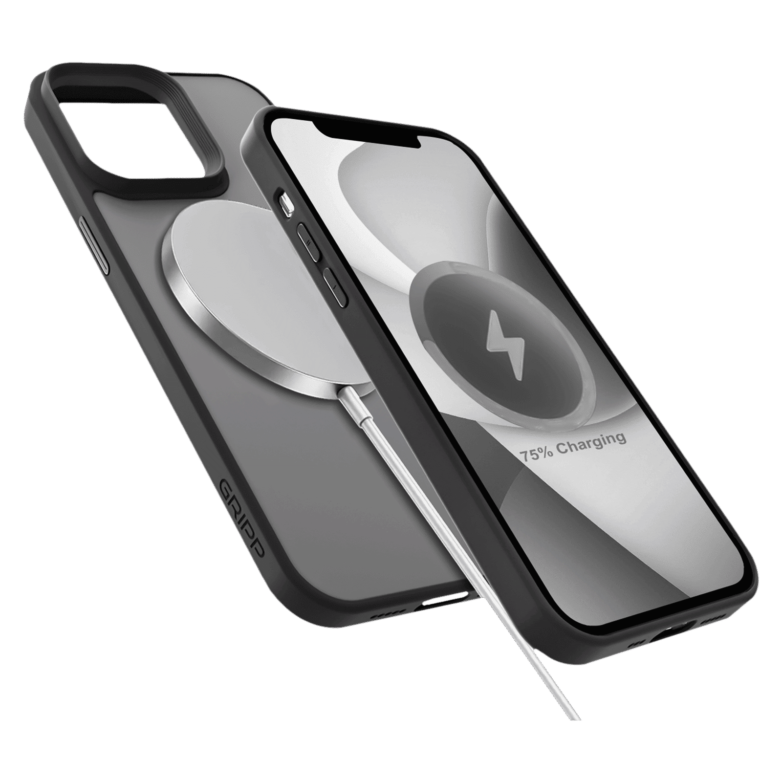 GRIPP Bolt Hard TPU Back Cover for Apple iPhone 15 Pro (Matte & Frosted Surface, Black)_3